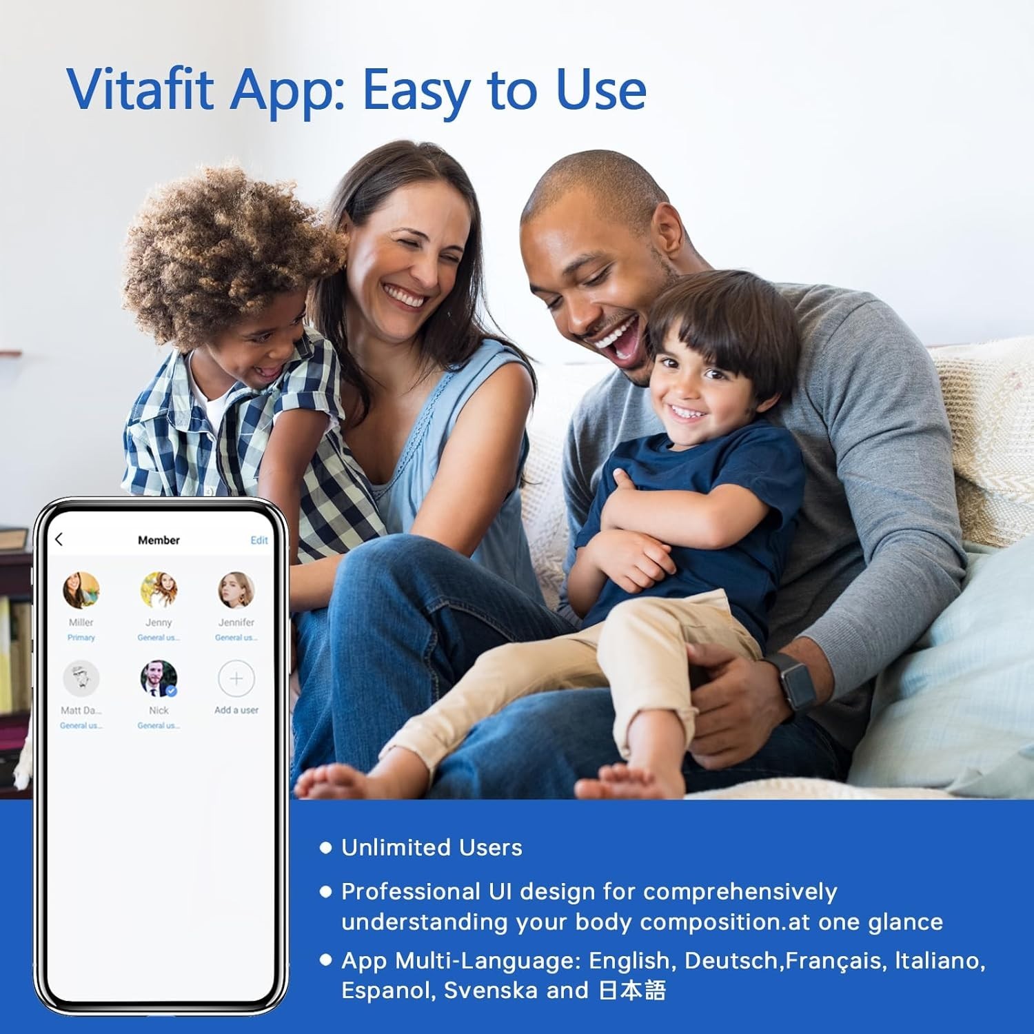 Smart Health Scale – 13 Metrics with Privacy Protection and Integration Options