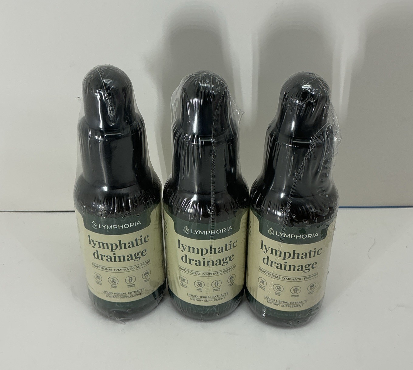 3-Pack Lymphoria Lymphatic Drainage Drops 59ml (2oz) –Detox & Bloat Relief –New