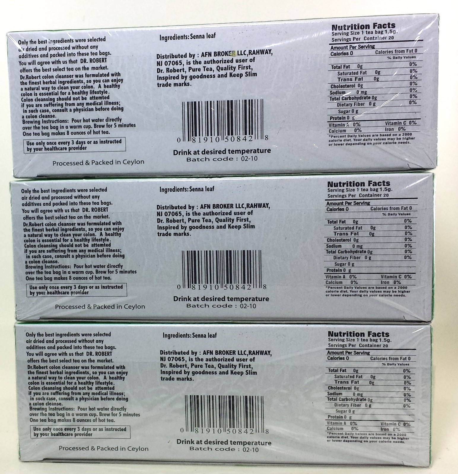 Dr. Robert Colon & Stomach Clenser Tea, 2 pack – 40 Tea Bags