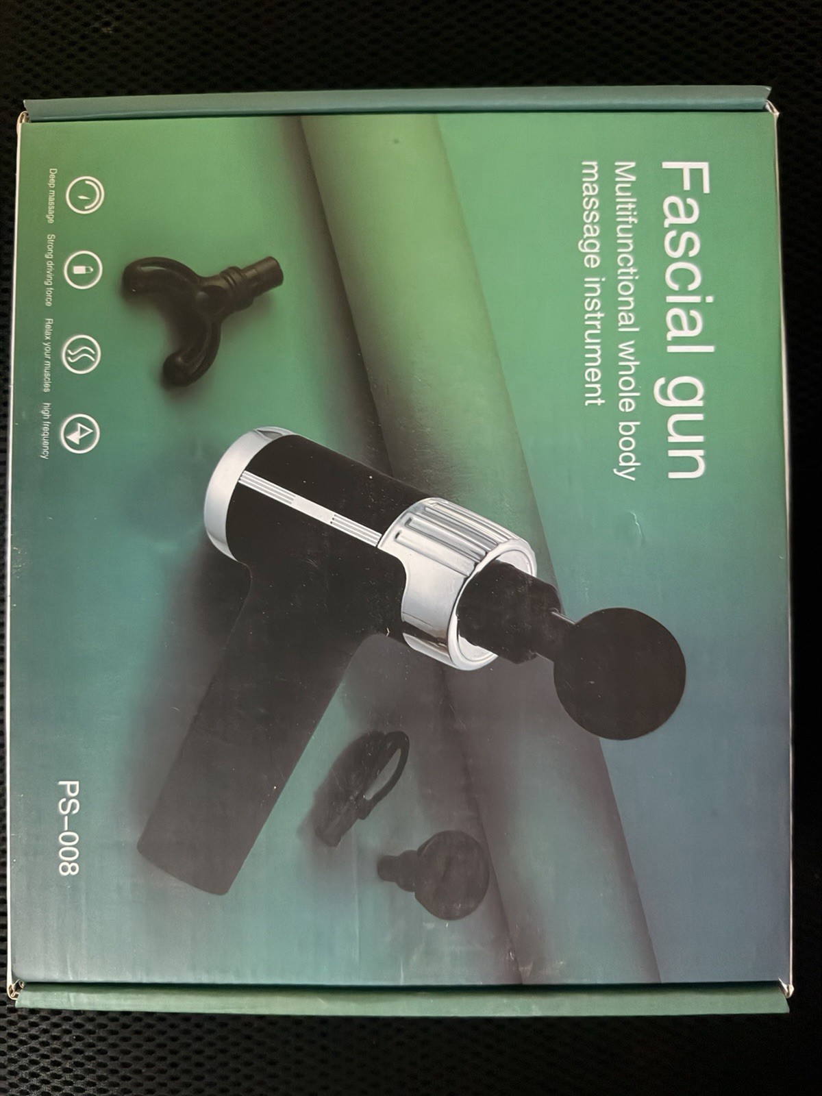 Massage Gun PS-008, Full Body Deep Massage High Frequency, Black/Silver