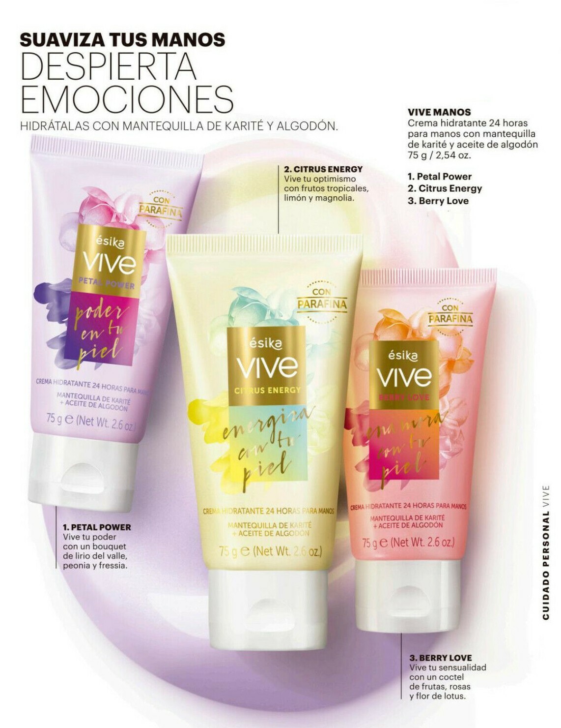 Hand Cream VIVE by Esika CITRUS ENERGY Shea Butter Cottonseed Oil Vitamin E 2-Pk
