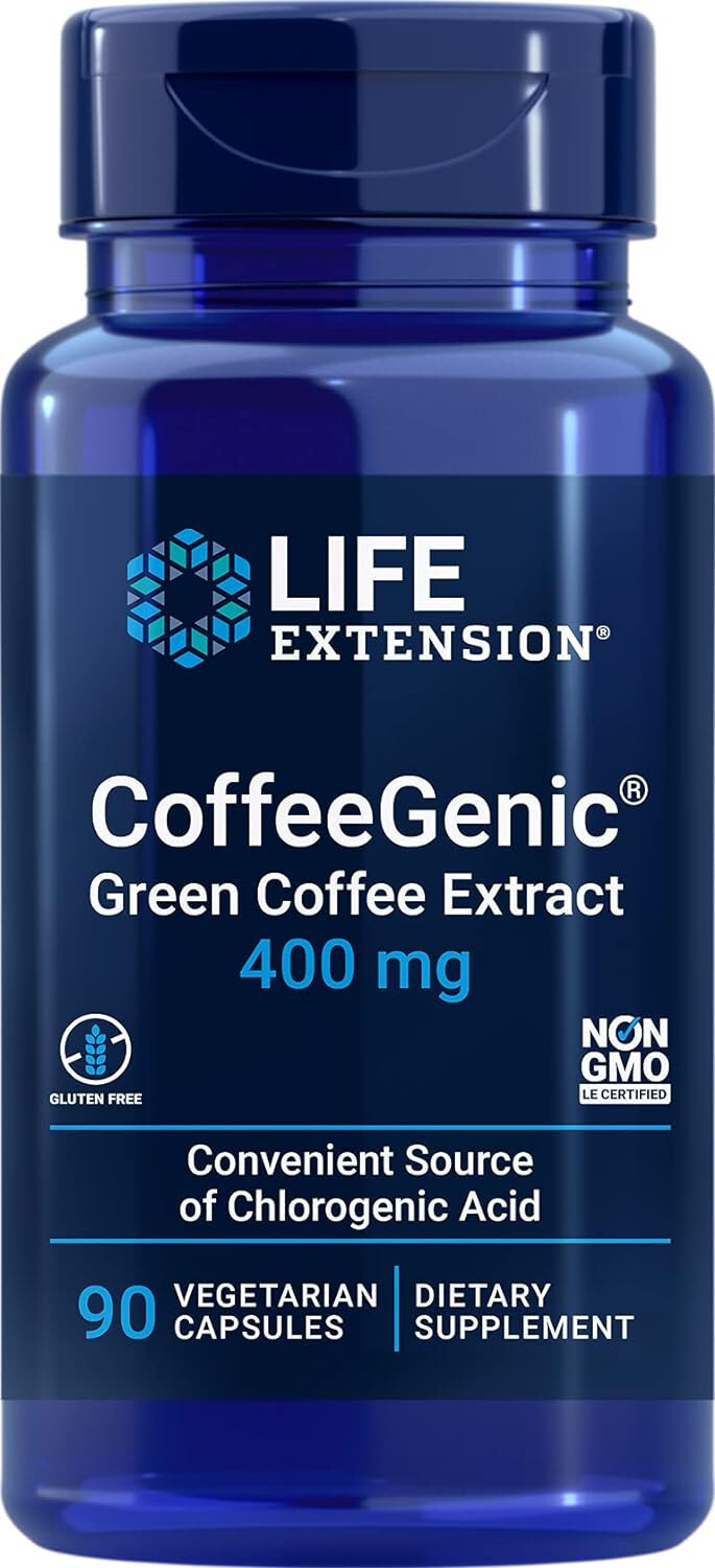 Life Extension CoffeeGenic Green Coffee Bean Extract- 90VC (Exp 08/2026)