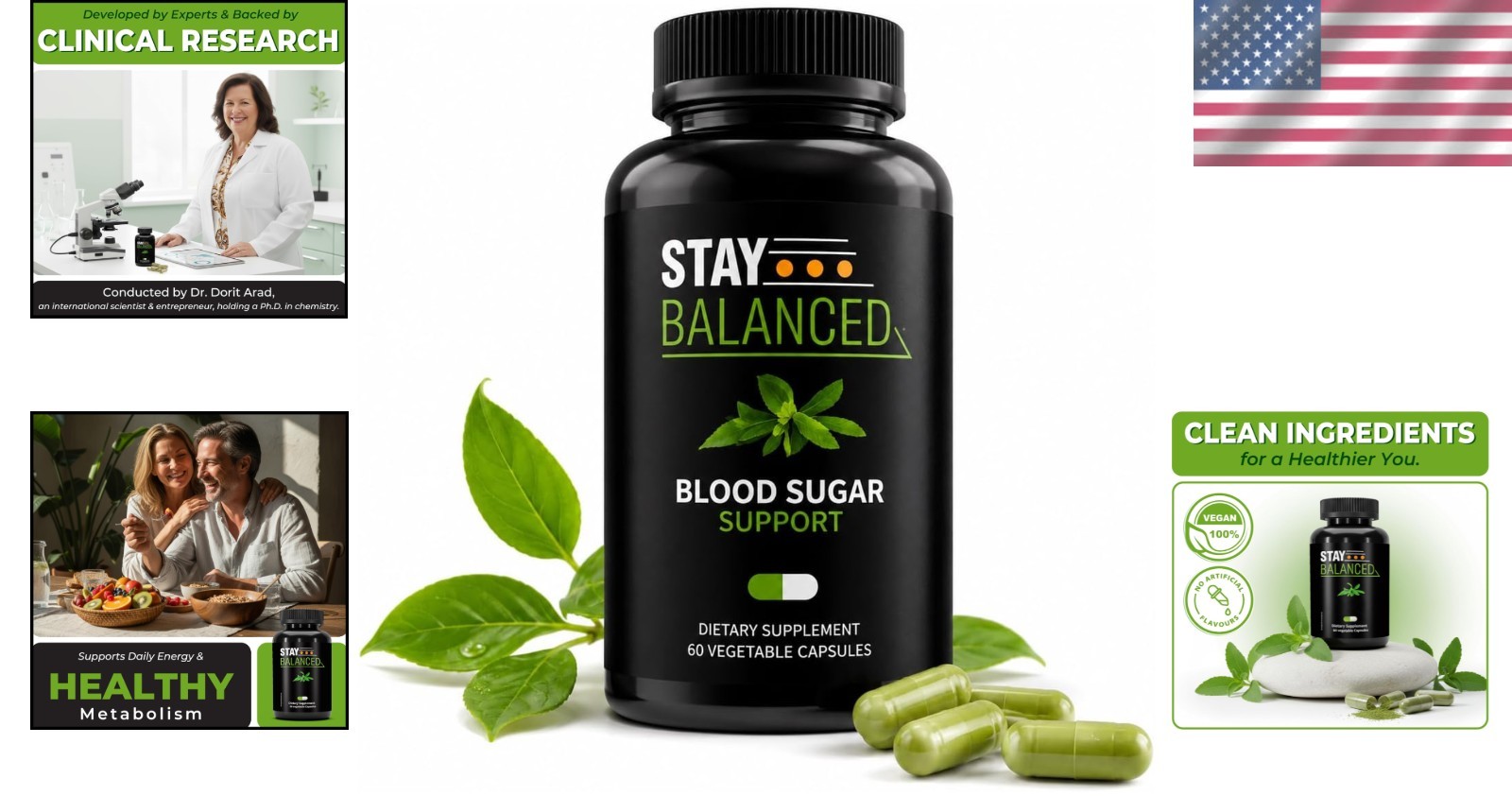 StayBalance Blood Sugar Complex 60Caps – Natural Plant-Based Wellness Supplement