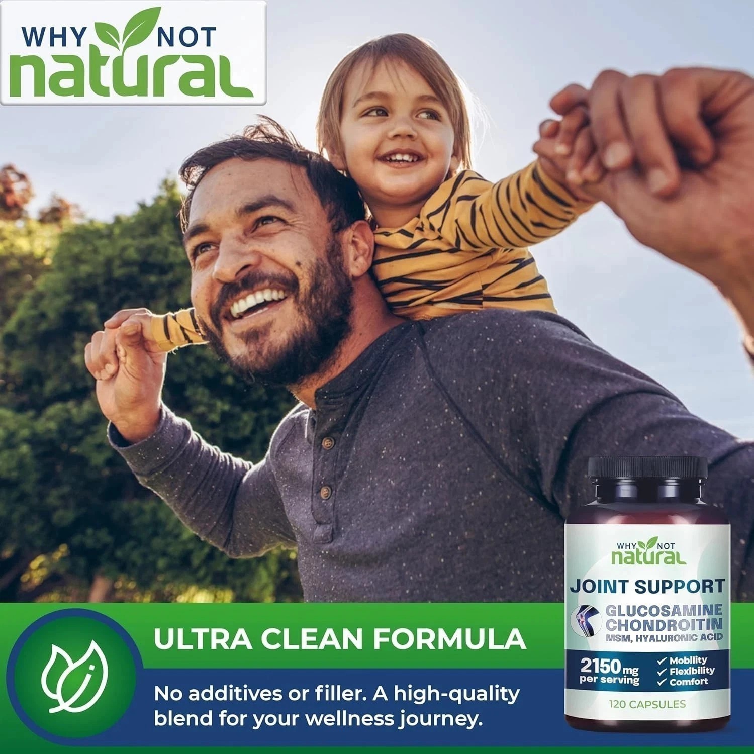 Why Not Natural Joint Support 2150mg – Glucosamine,Chondroitin,Hyaluronic Acid