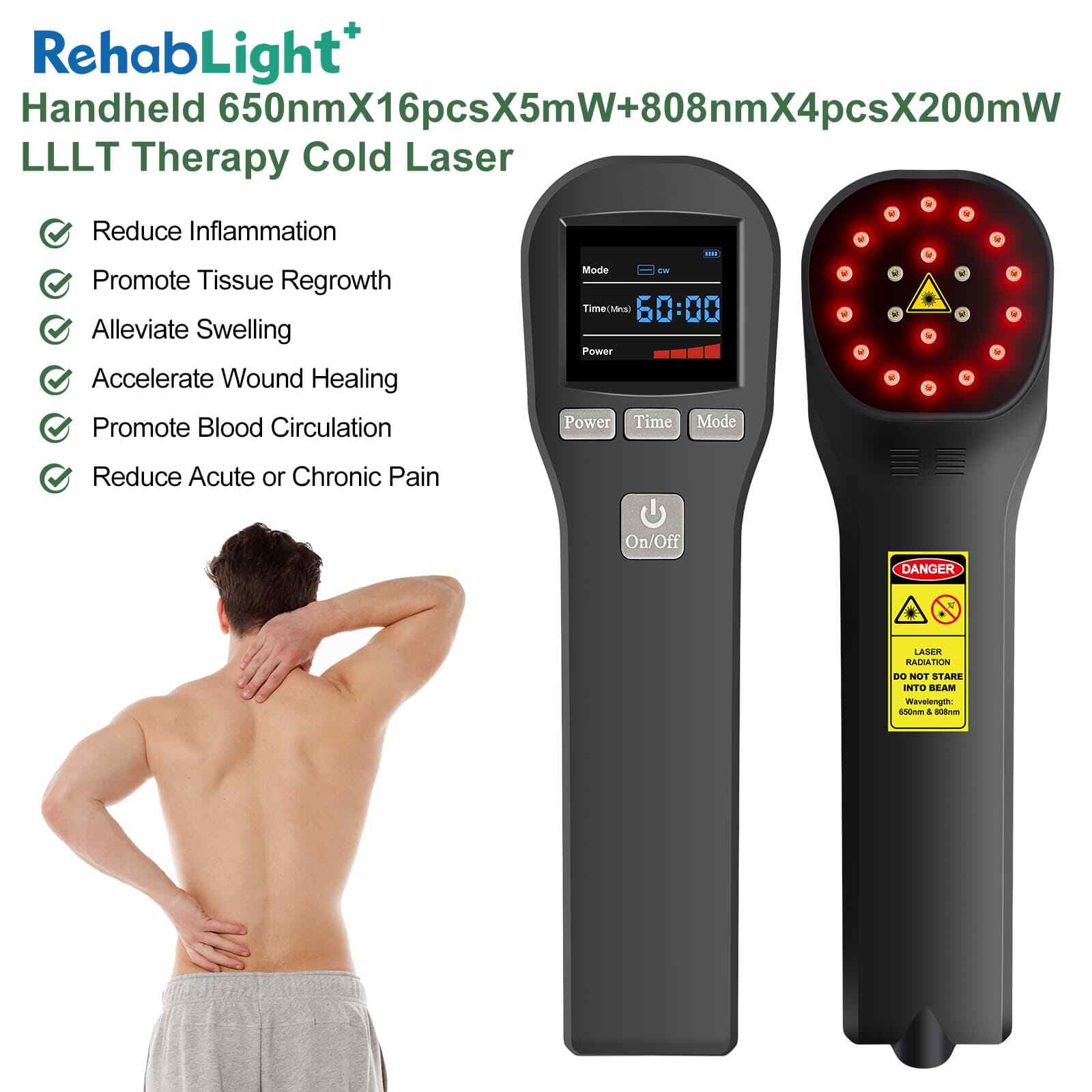 Deep Tissue Laser Therapy Device for People & Pets 880mW Portable Pain Relief