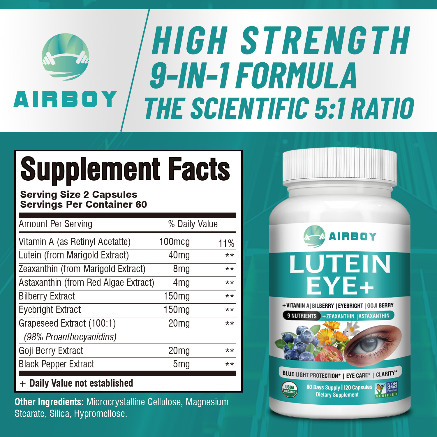Lutein Eye – Premium Eye Protection Formula,Vision Health- Zeaxanthin, Vitamin A