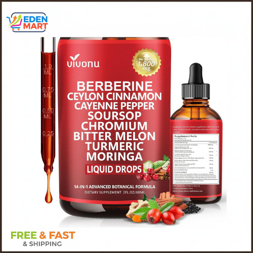 14-in-1 Berberine Liquid Drops 1800mg Liposomal Ceylon Cinnamon