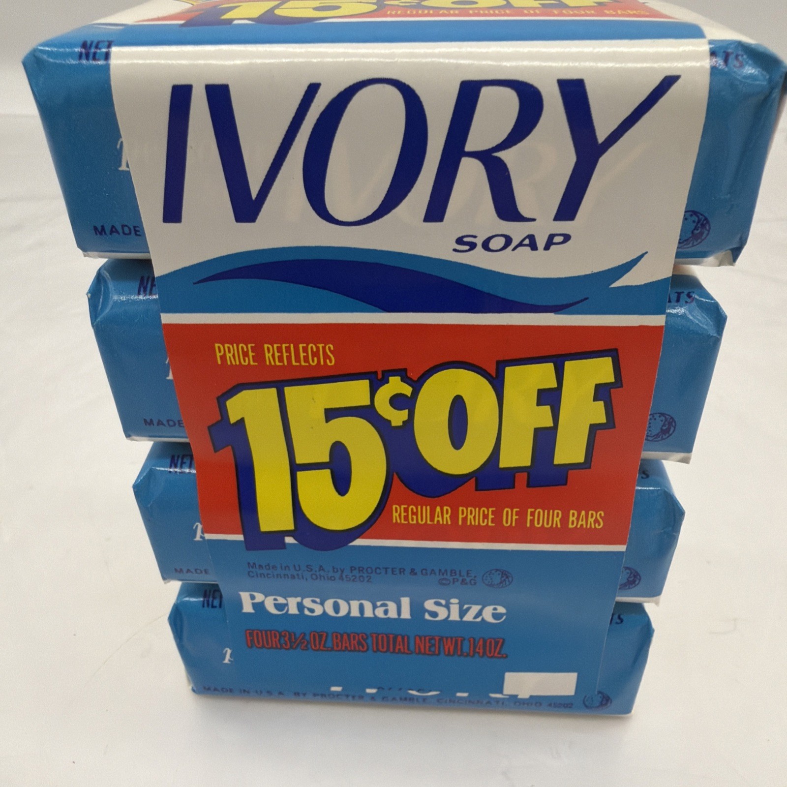 Vintage Ivory Soap 99 44/100% Pure 3.5oz Size Bars Procter & Gamble 4 Pack