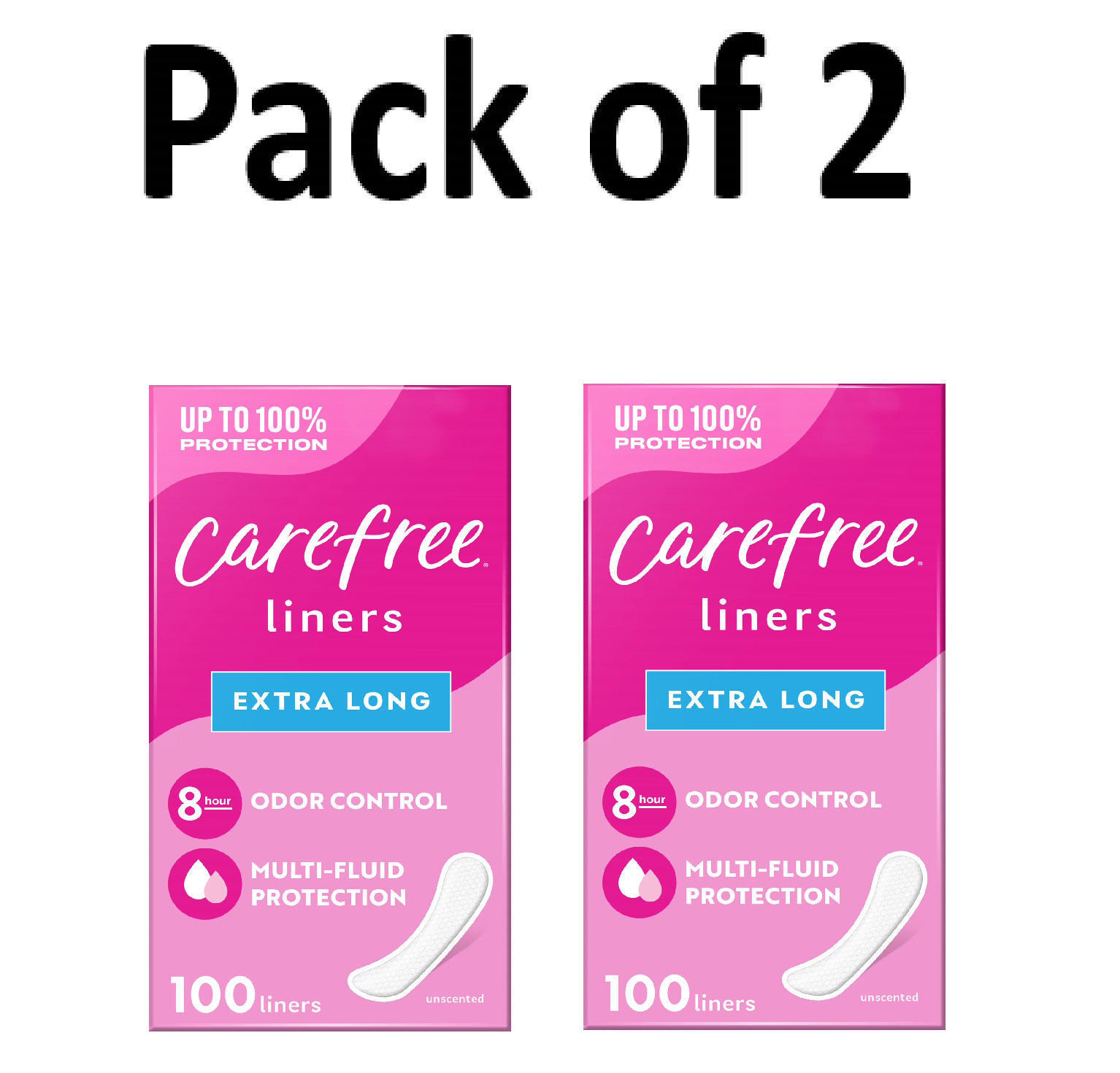 Carefree Regular Panty Liners, Extra Long, Unscented, 200 Count