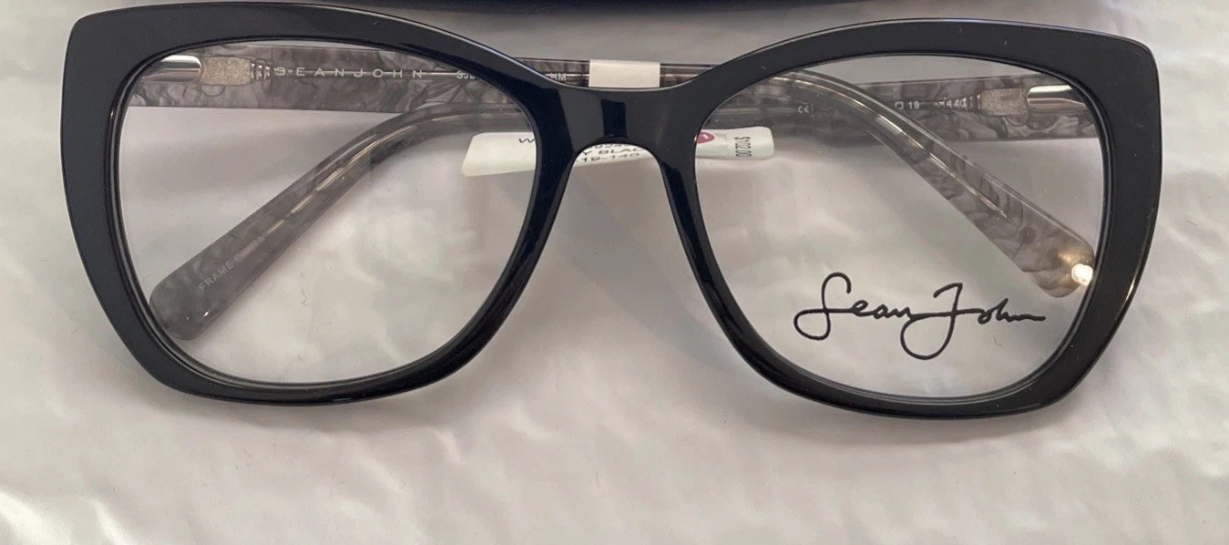 Sean John SJLO 6020 001 Shiny Black Eyeglass Frames 55 19 140