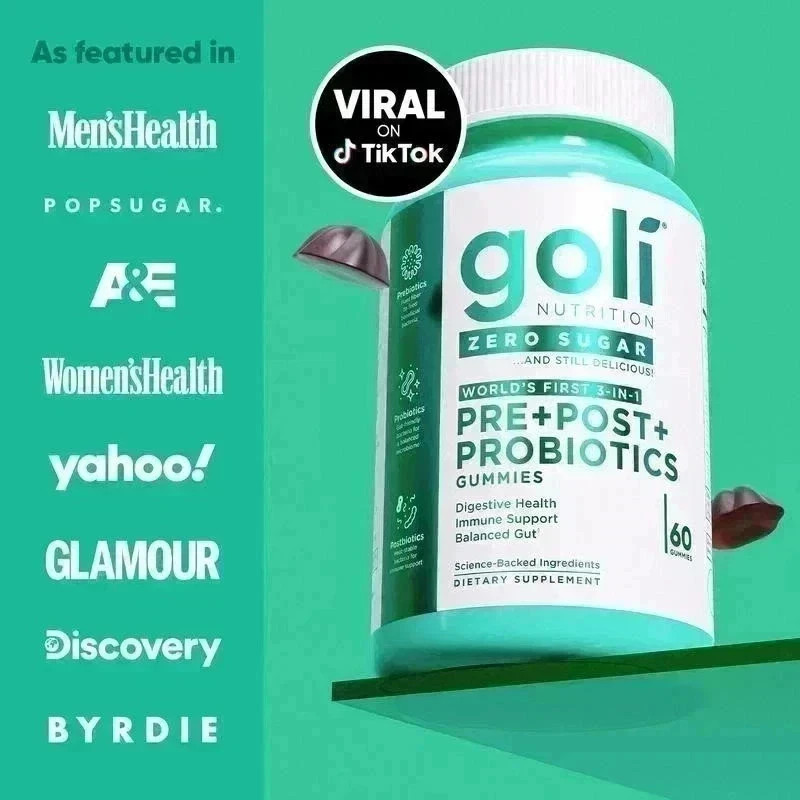 Goli Zero Sugar Gummies – 3-Bottle Trio Set, 60 Gummies Each