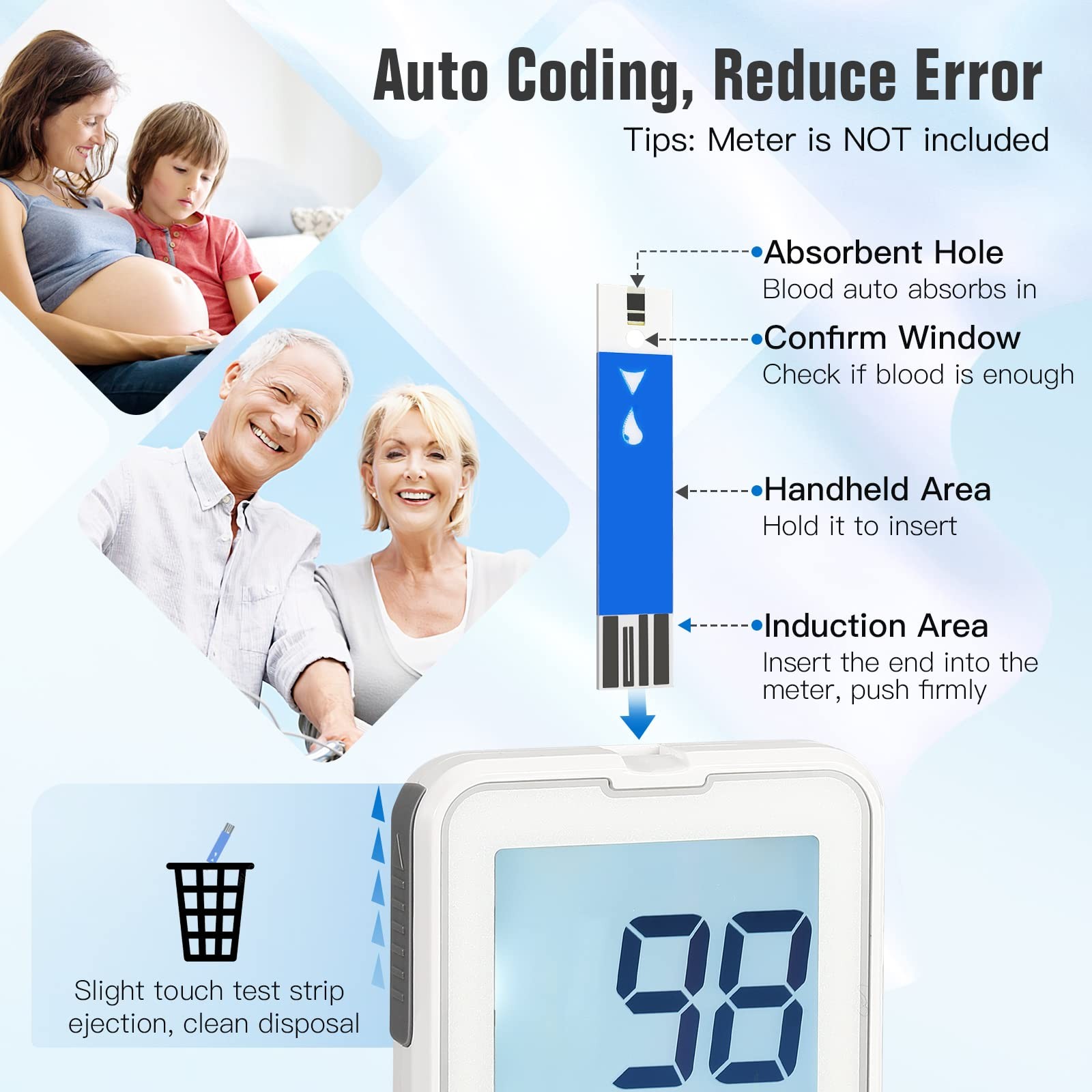 G-425-2 Blood Glucose Test Strips, 100 Counts Test Strips for Diabetes + 100 …