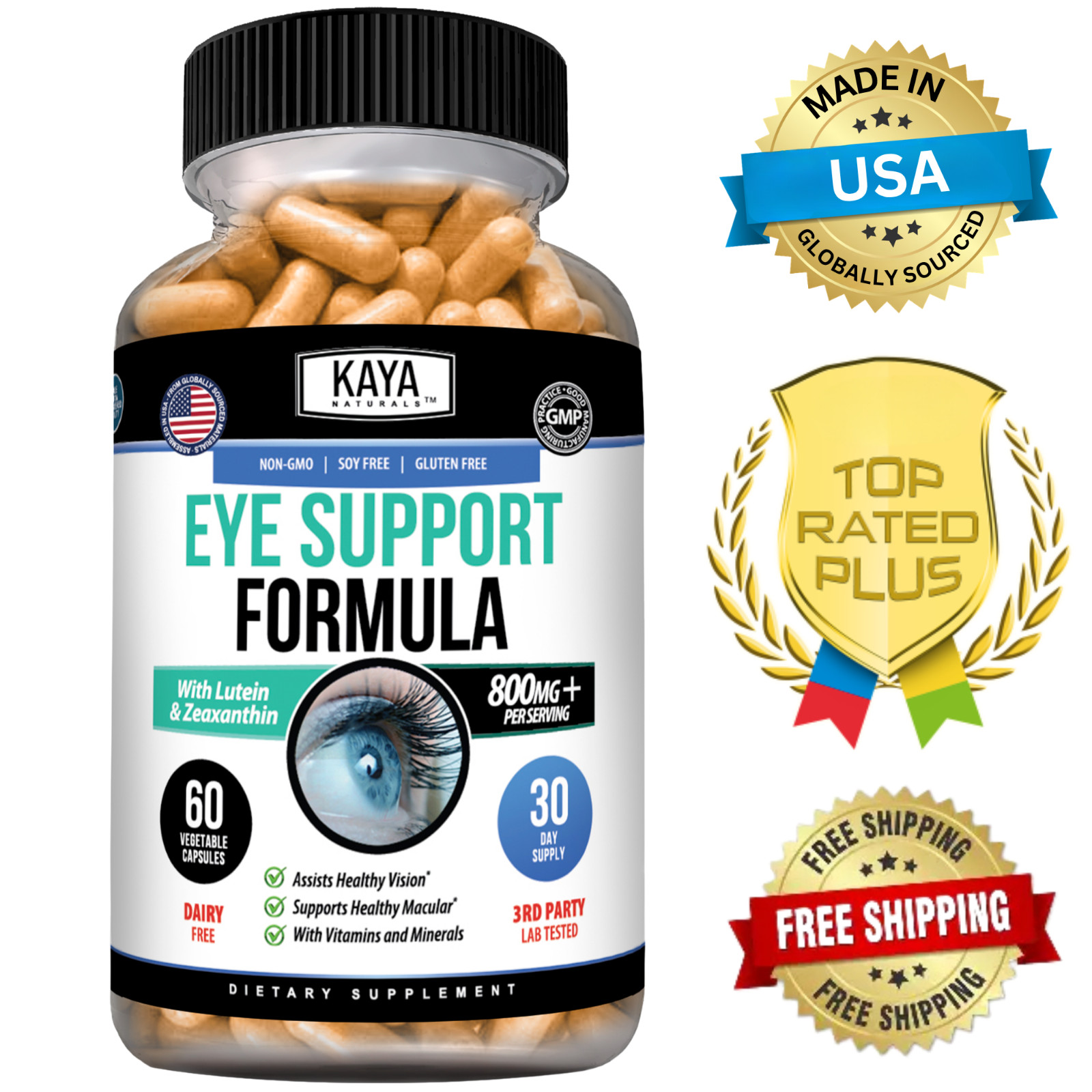(2 Pack) Eye Health 60 Capsules, Lutein Zeaxanthin, Vision Health, Eye Support