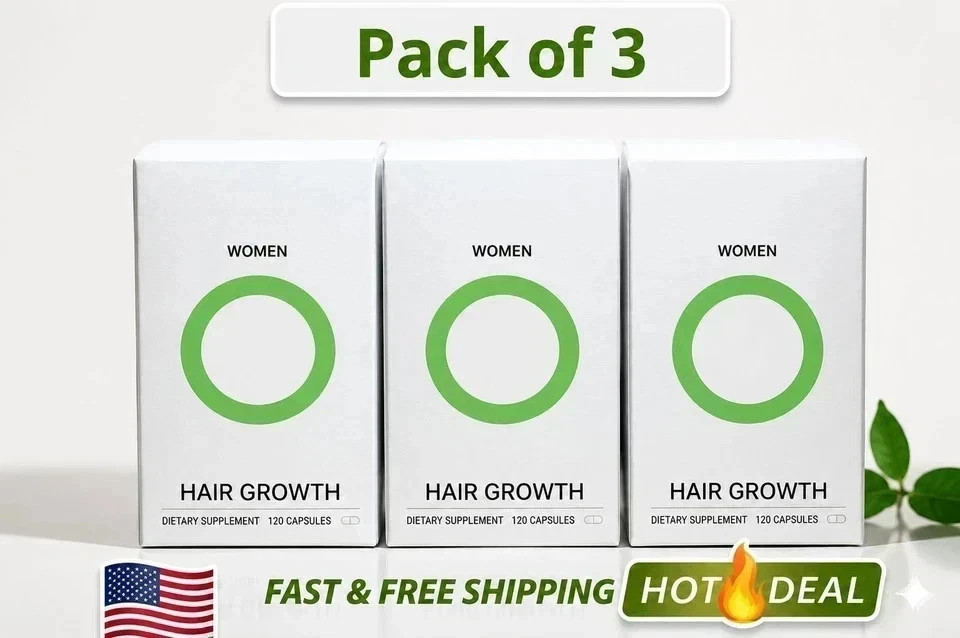 Pack of 3 Women’s Hair Growth Supplement 360 Caps – Fast Shipping Ages 18 – 44