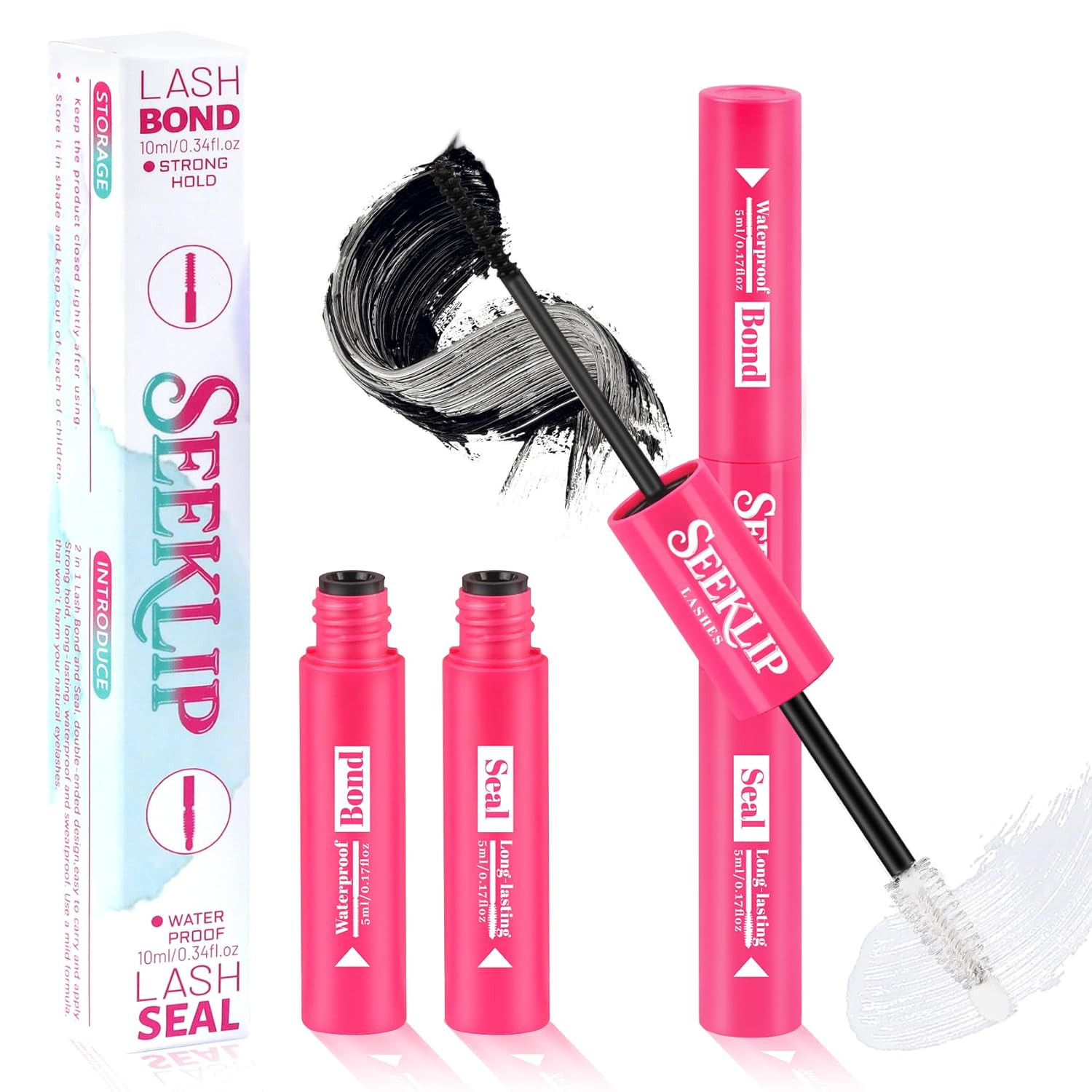 Lash Cluster Glue Waterproof Black Bond and Seal Eyelashes Glue Long Lasting Las