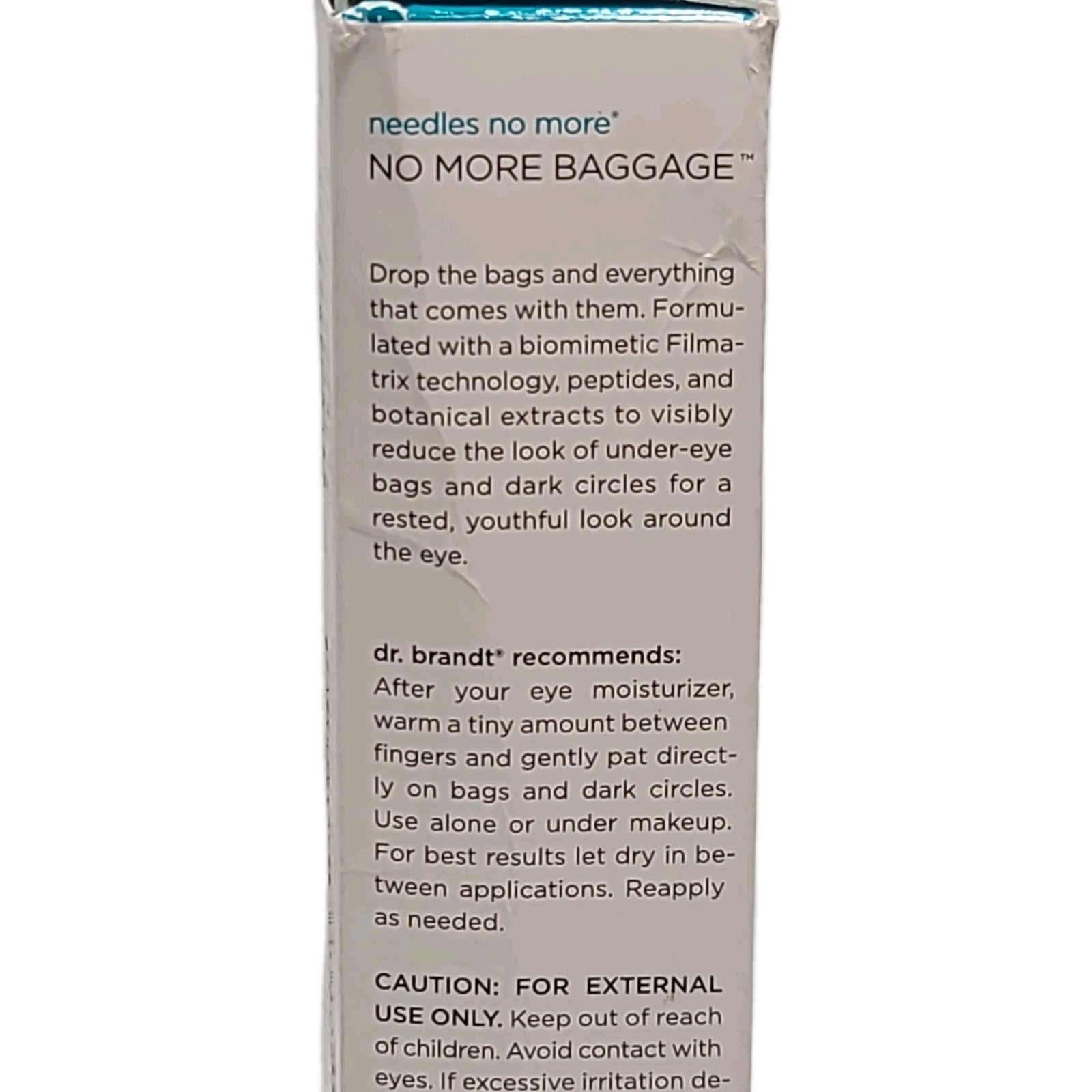 ( 1 ) Dr. Brandt 0.5 oz / 15 mL NO MORE BAGGAGE Eye De-Puffing Skincare Gel