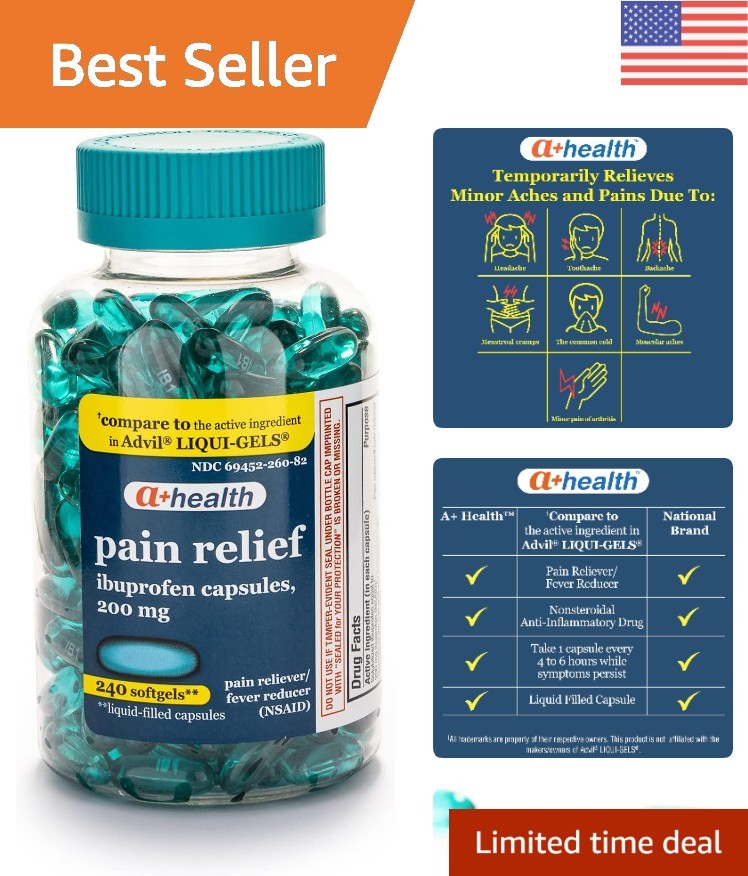 Efficient Ibuprofen 200mg Softgels – 240 Count for Joint and Muscle Pain