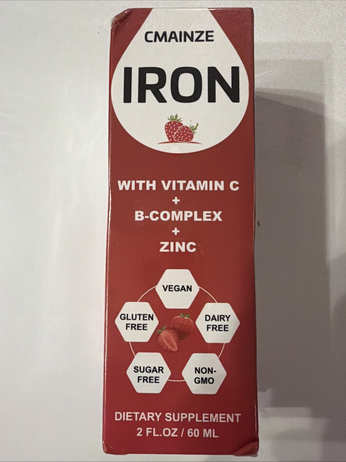 High Potency Liquid Iron Drops with Vitamin C B Complex for Energy Anemia 10/27