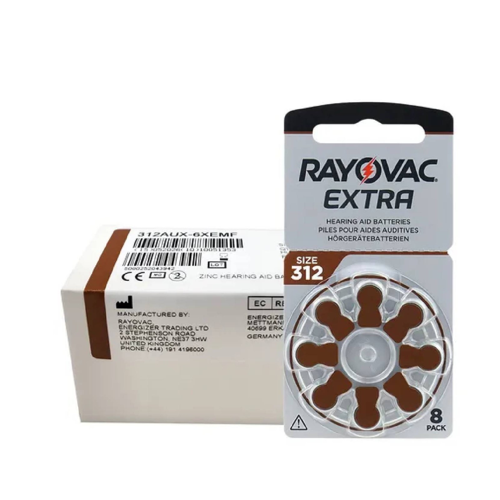 80 Rayovac Extra Size 312 Hearing Aid Batteries Pr41 1.45V Zinc Air 8Bl NEW
