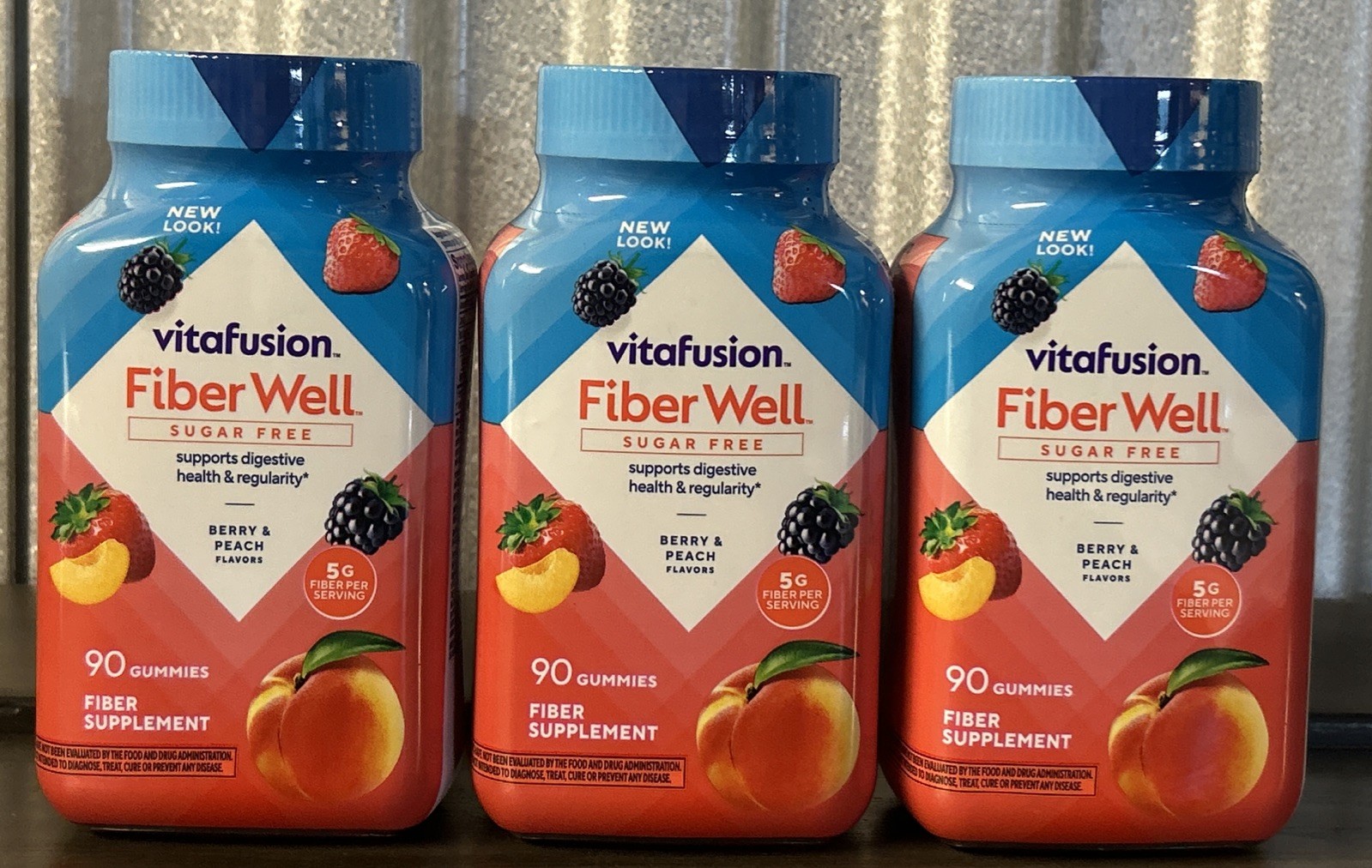 Vitafusion Fiber Well Gummies 270 Count 90 Each X3 Sugar Free Exp 11/2027
