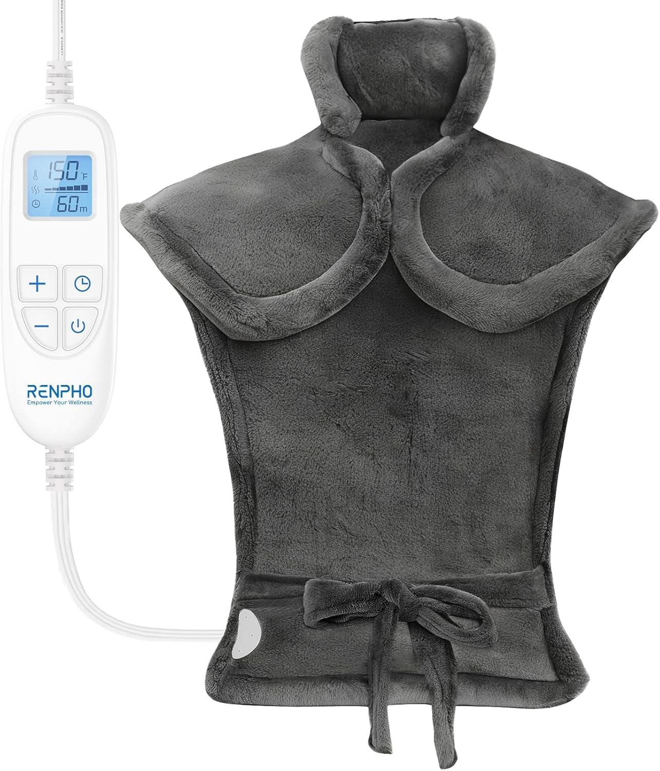 RENPHO Electric Heating Pad for Back Pain Relief, Birthday Christmas Gifts Gray