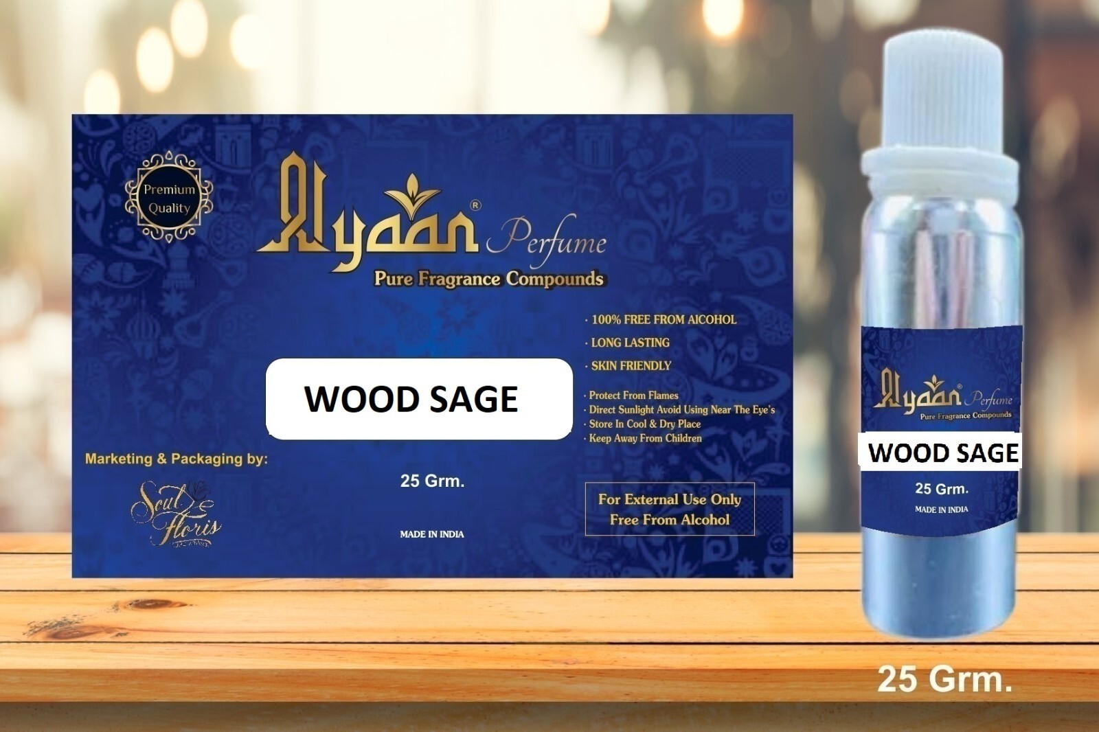 Alyaan WOOD SAGE Concentrated Perfume Oil Fresh Festive Fragrance Attar Oil