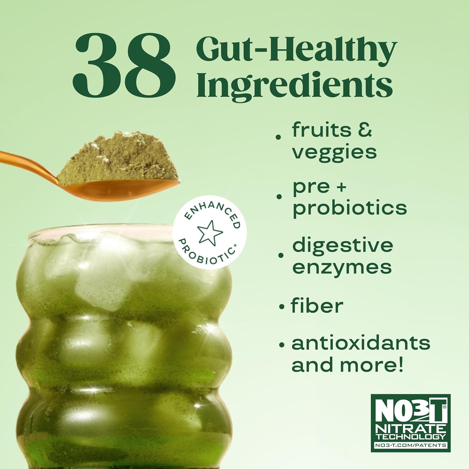 Bloom Nutrition Superfood Greens Powder Digestive Enzymes Prebiotics Berry 30SVG
