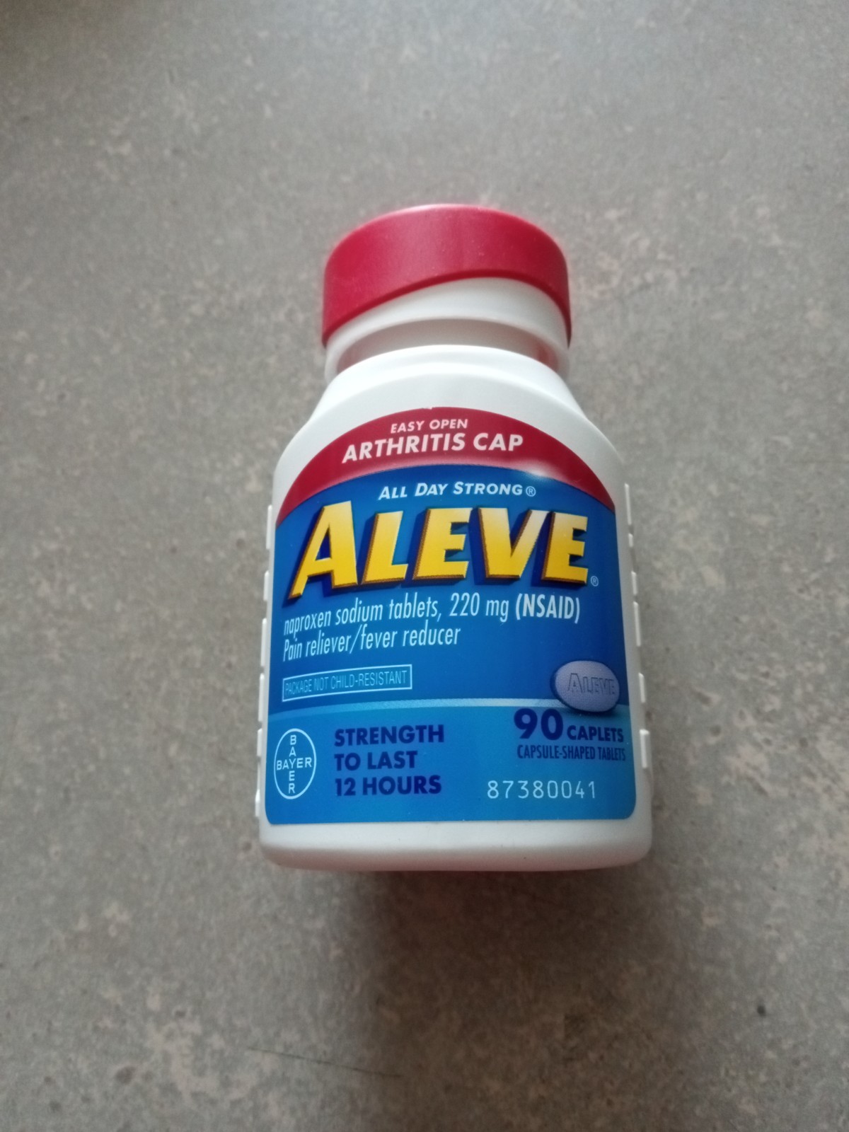 Aleve 220mg Naproxen sodium (NSAID) 90 caplets EXP 01/29 Arthritis Cap