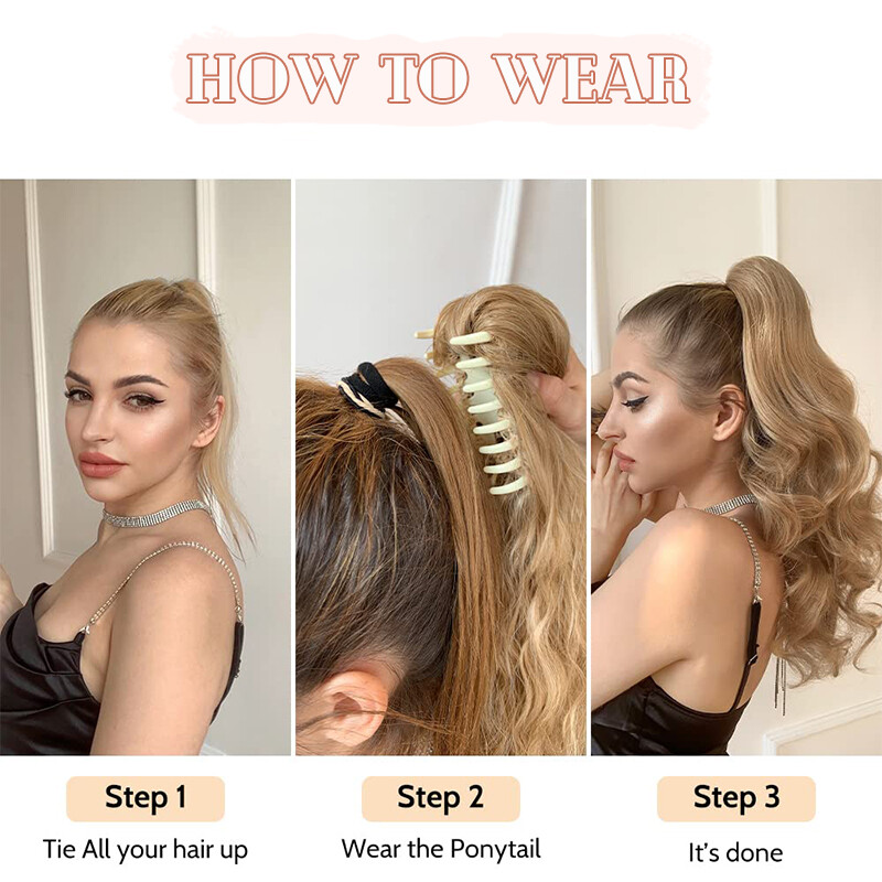 Claw Ponytail Hair Piece Soft Thick Hairpiece Clip In Pony Tail as Human 12″-30″