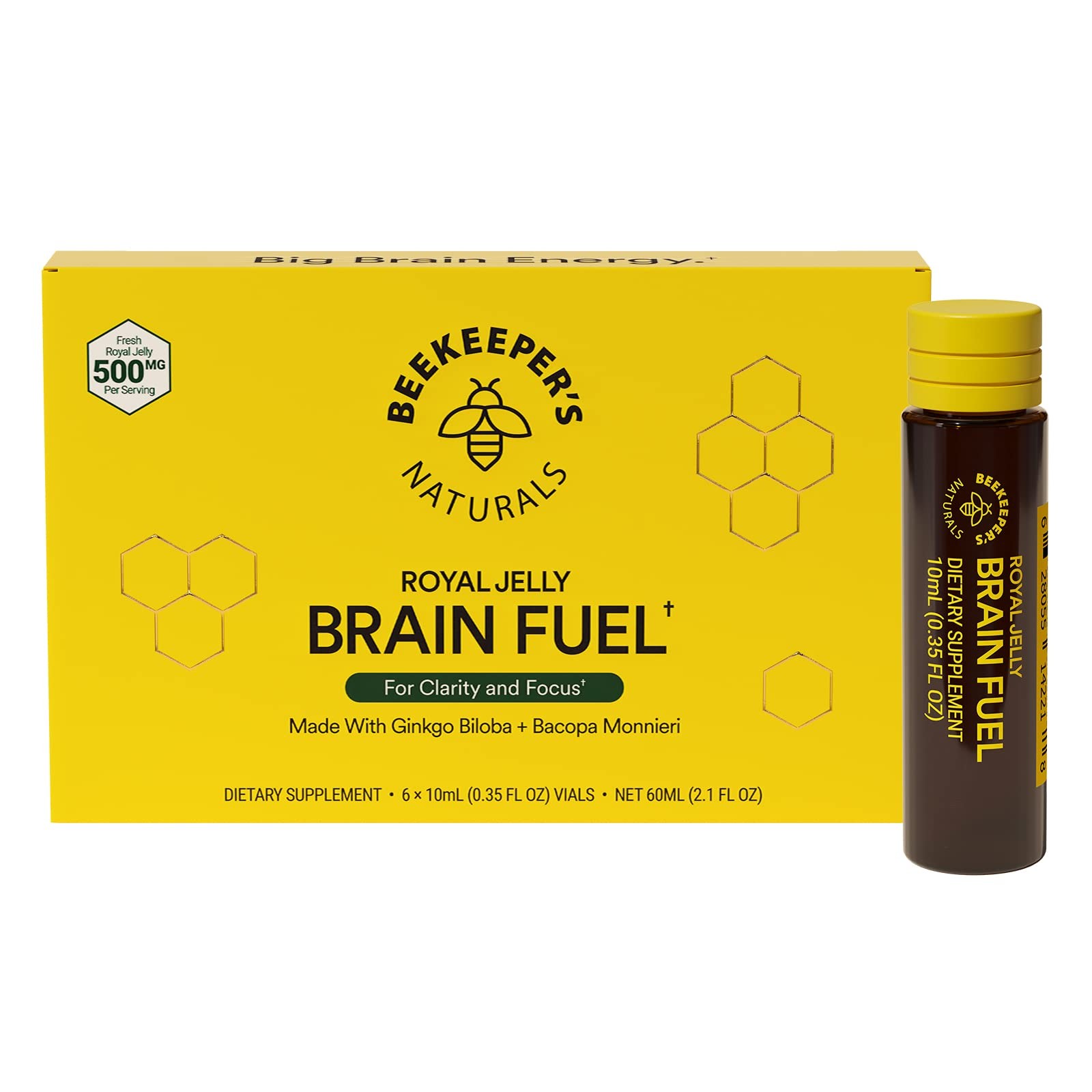 BEEKEEPER’S NATURALS B.LXR Brain Fuel – Memory, Focus and 6 Count, Honey