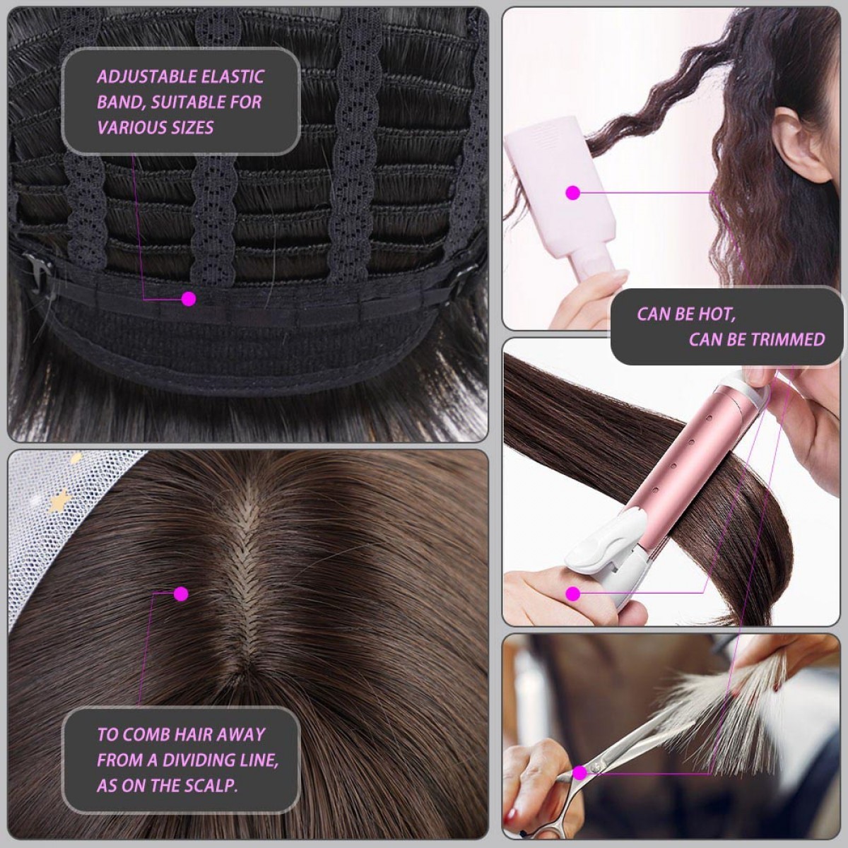 Long Straight Dress Up Wigs With Bangs Synthetic Hair Mixed blonde