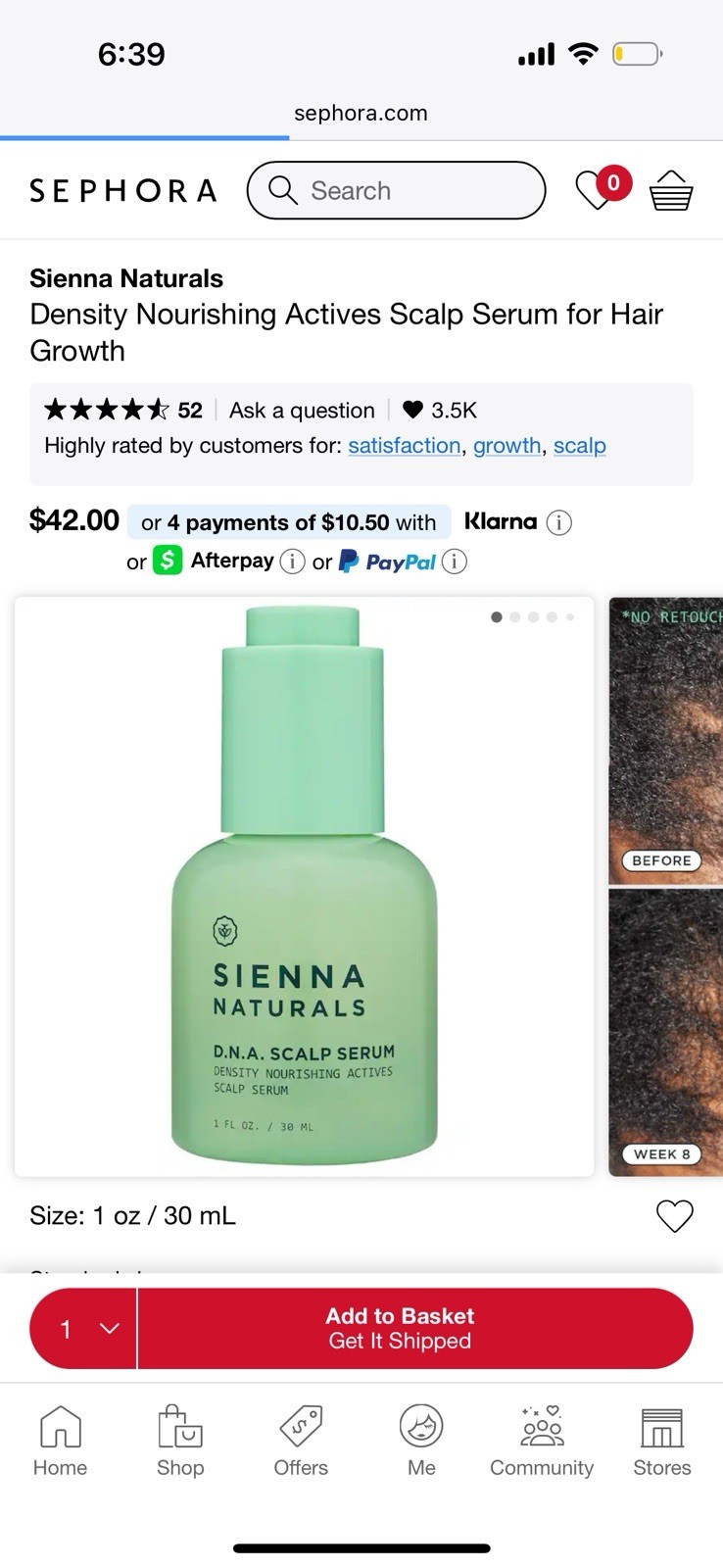 Hair Growth Serum 30ml – Sienna Naturals – D.N.A Scalp Serum