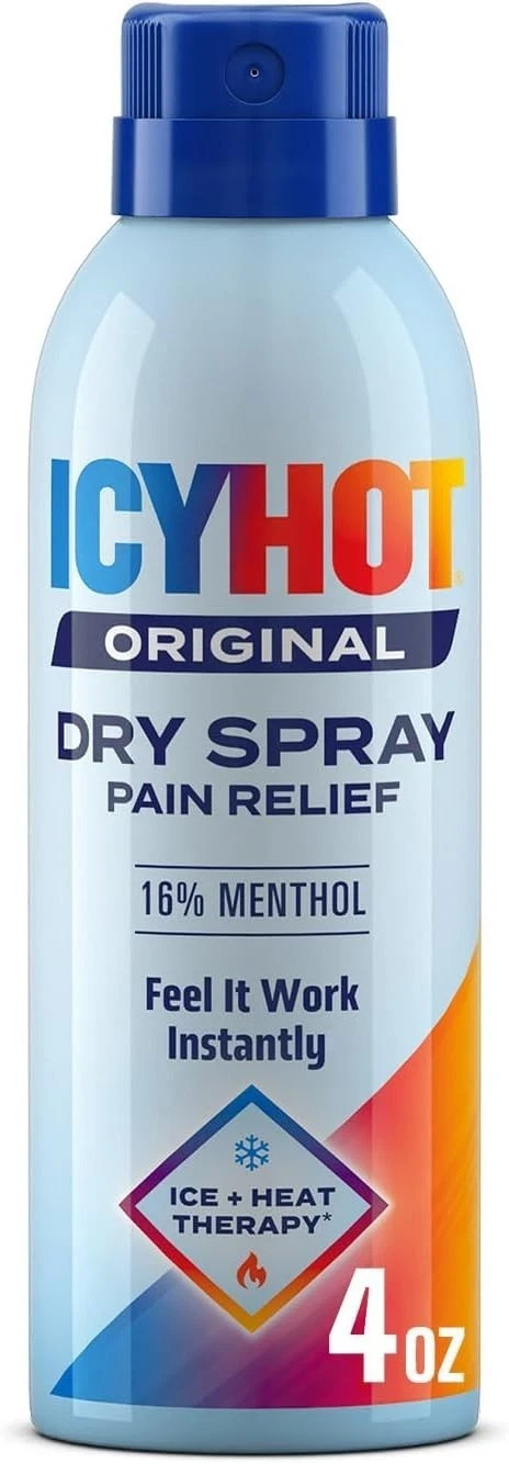 Icy Hot Original Pain Relief Dry Spray Joints, Muscle Strains and Arthritis 4 Oz