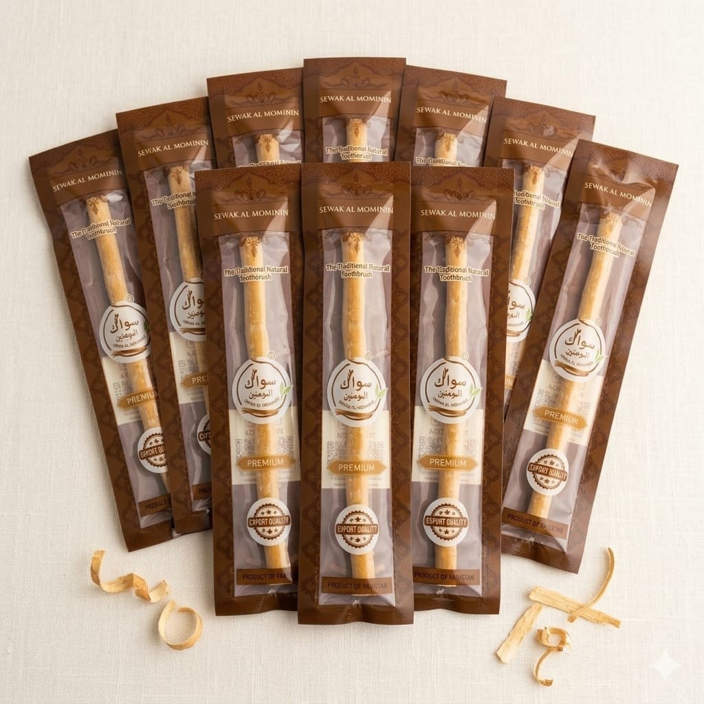 (10 Pack) Sewak Al Mominin Natural Miswak Sticks, Traditional Natural Toothbrush