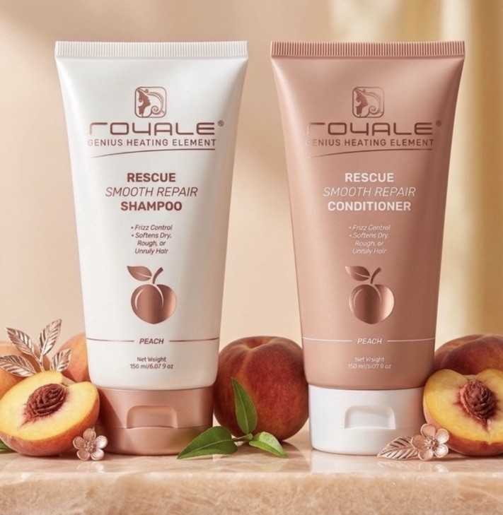 Royale Rescue Smooth Repair Shampoo & Conditioner Set Peach 150ml