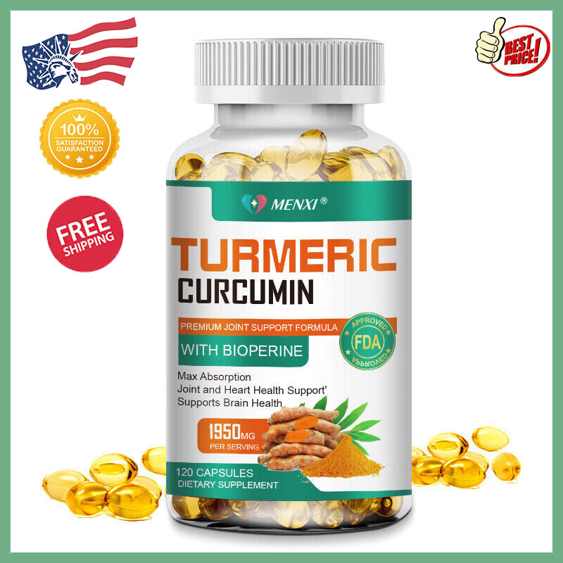 Turmeric Curcumin 95% 1950mg with BioPerine Black Pepper Extract Highest Potenc