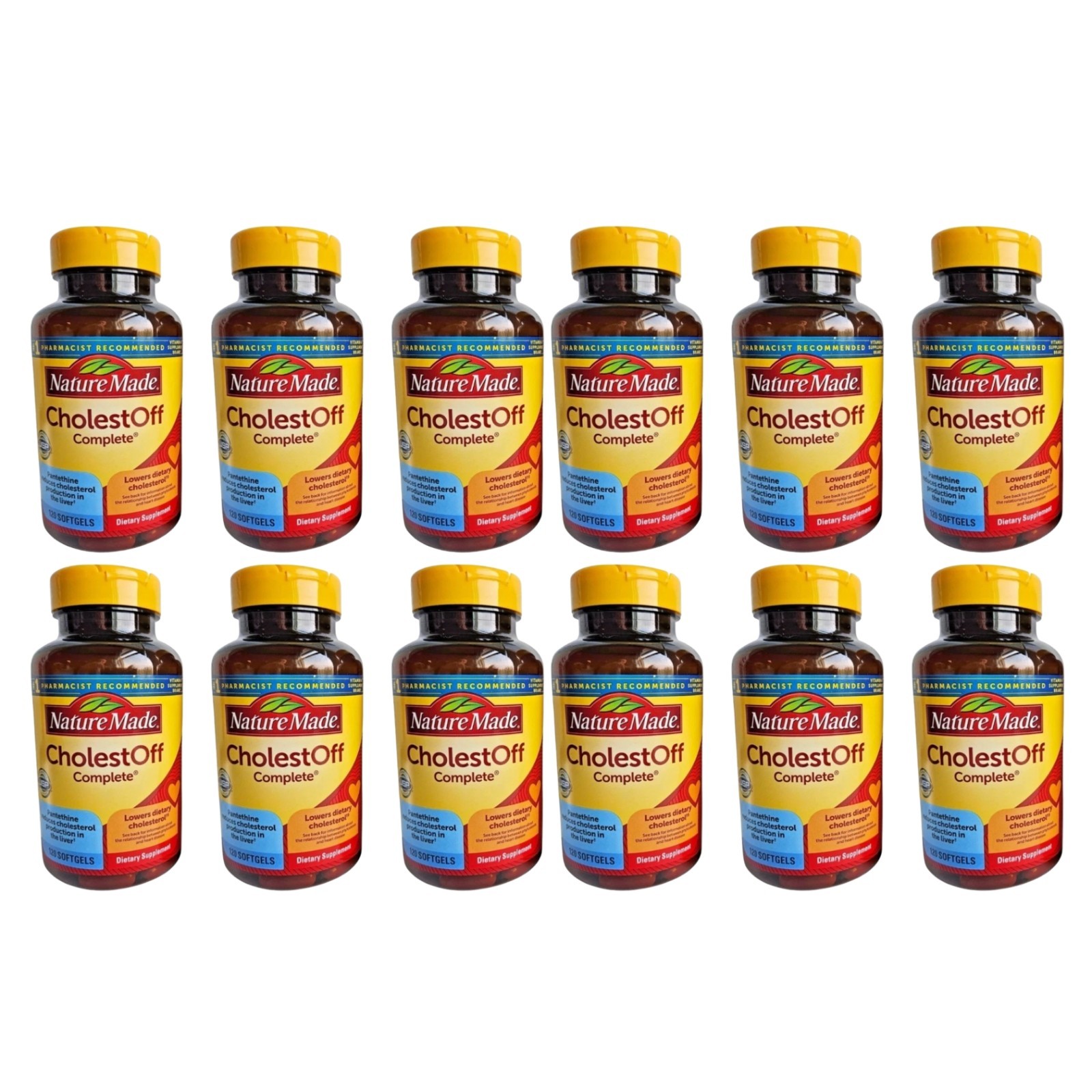 Nature Made CholestOff Complete Cholesterol Aid 120 Softgels 02/26 Lot of 12
