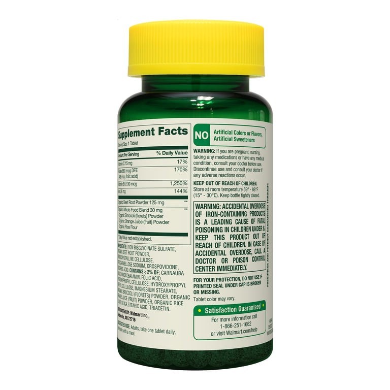 Spring Valley Blood Fortifier* with Iron for General Wellness Tablets, 60 Count
