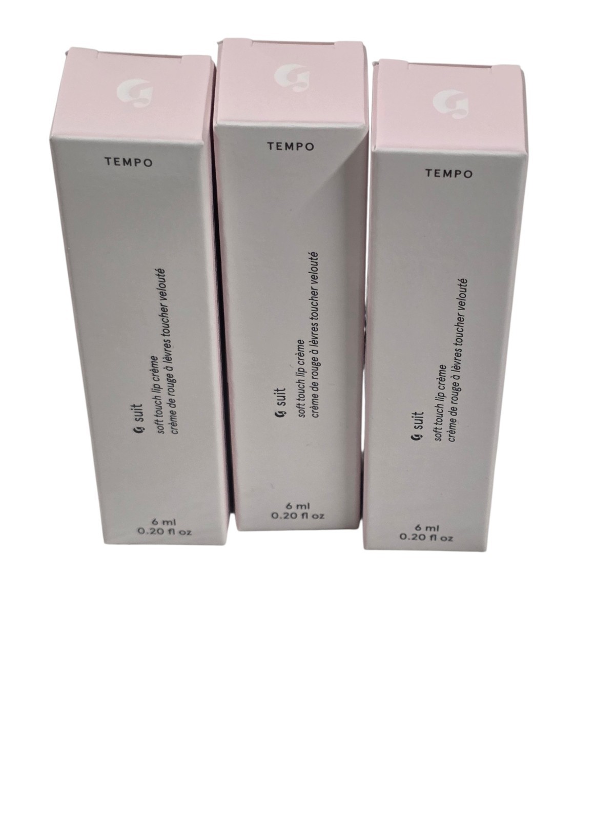 Bundle Of 3 Glossier Soft Touch Lip Creme 6ml Tempo Brand New in Box