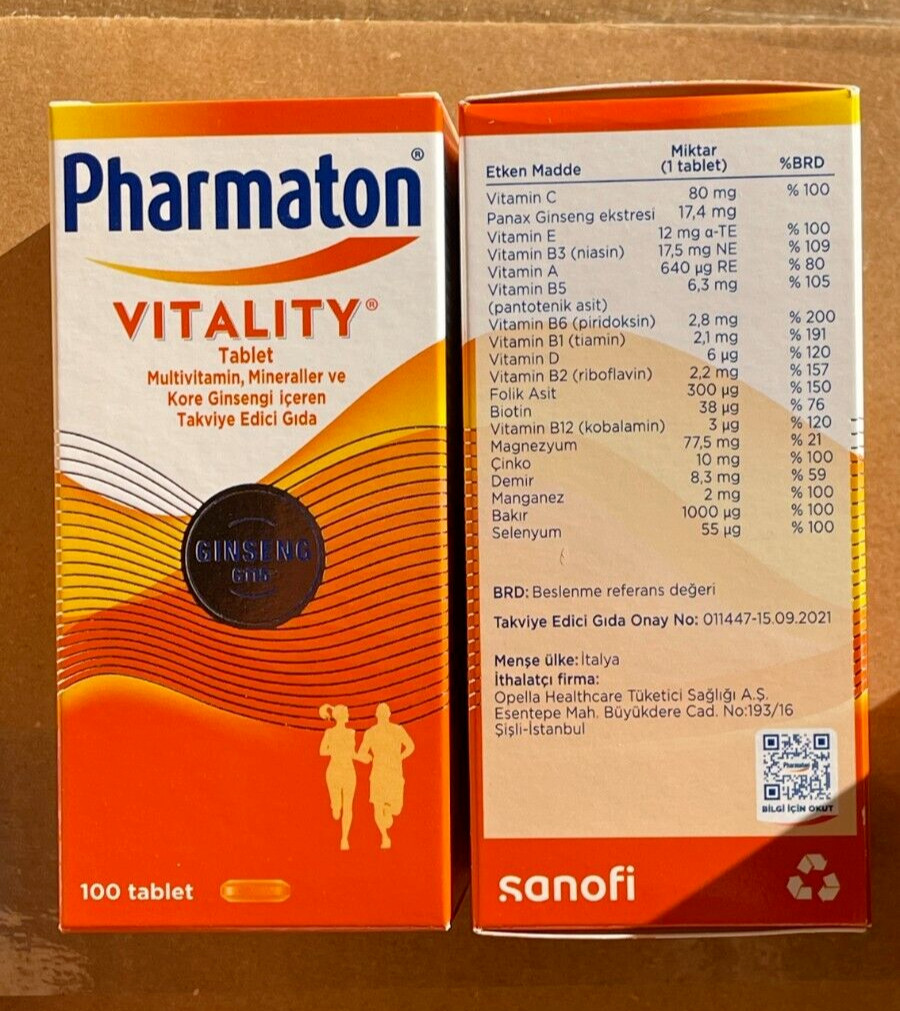 Pharmaton Vitality Multivitamins & Minerals 100 Caplets EXP-12/2025