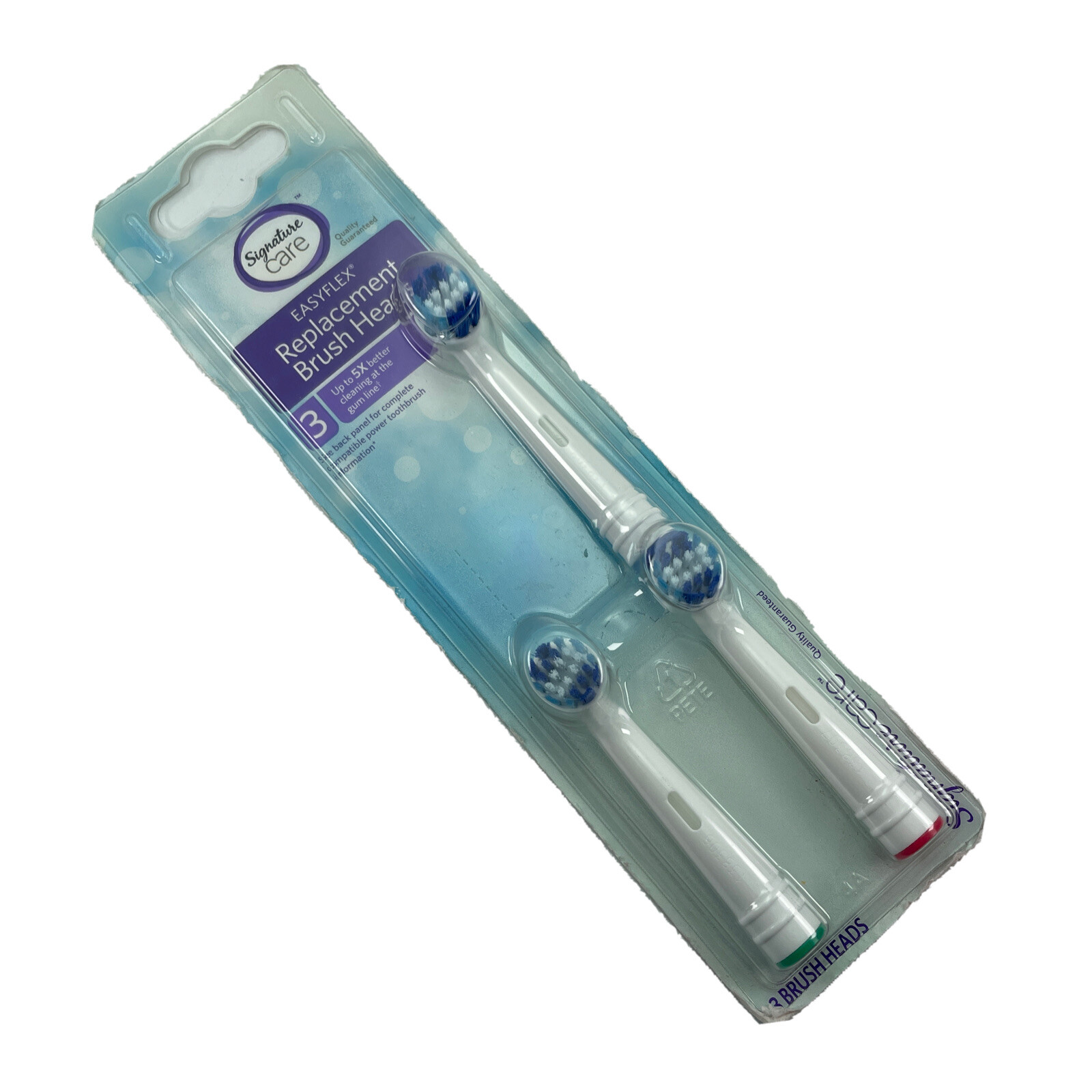 Signature Care EasyFlex Replacement 3 Brush Heads Compatible List on Package New