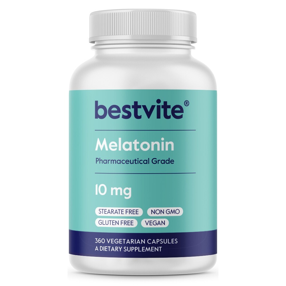Melatonin 10mg (360 Vegetarian Capsules)- Easy to Swallow Small Capsules