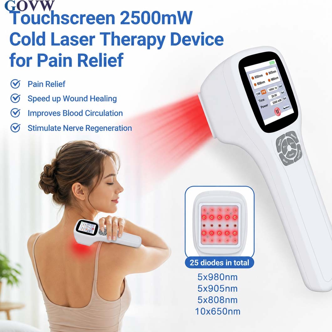 LLLT Cold Laser Therapy Device 25 Diodes 650nm 808nm 905nm 980nm Pain Management