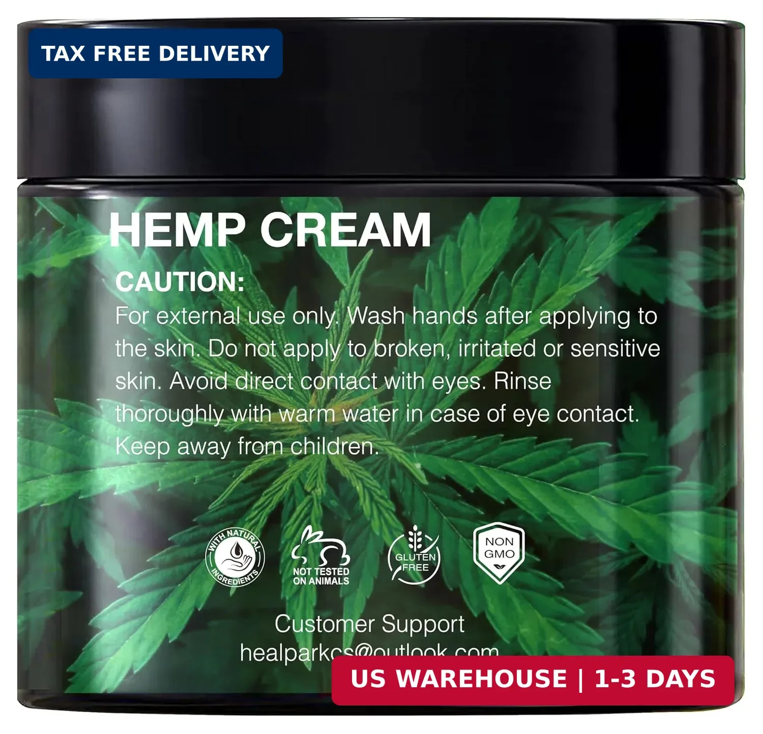 Healpark Hemp Cream 8 fl oz – Arnica,MSM, Turmeric, Emu Oil, Menthol, Aloe