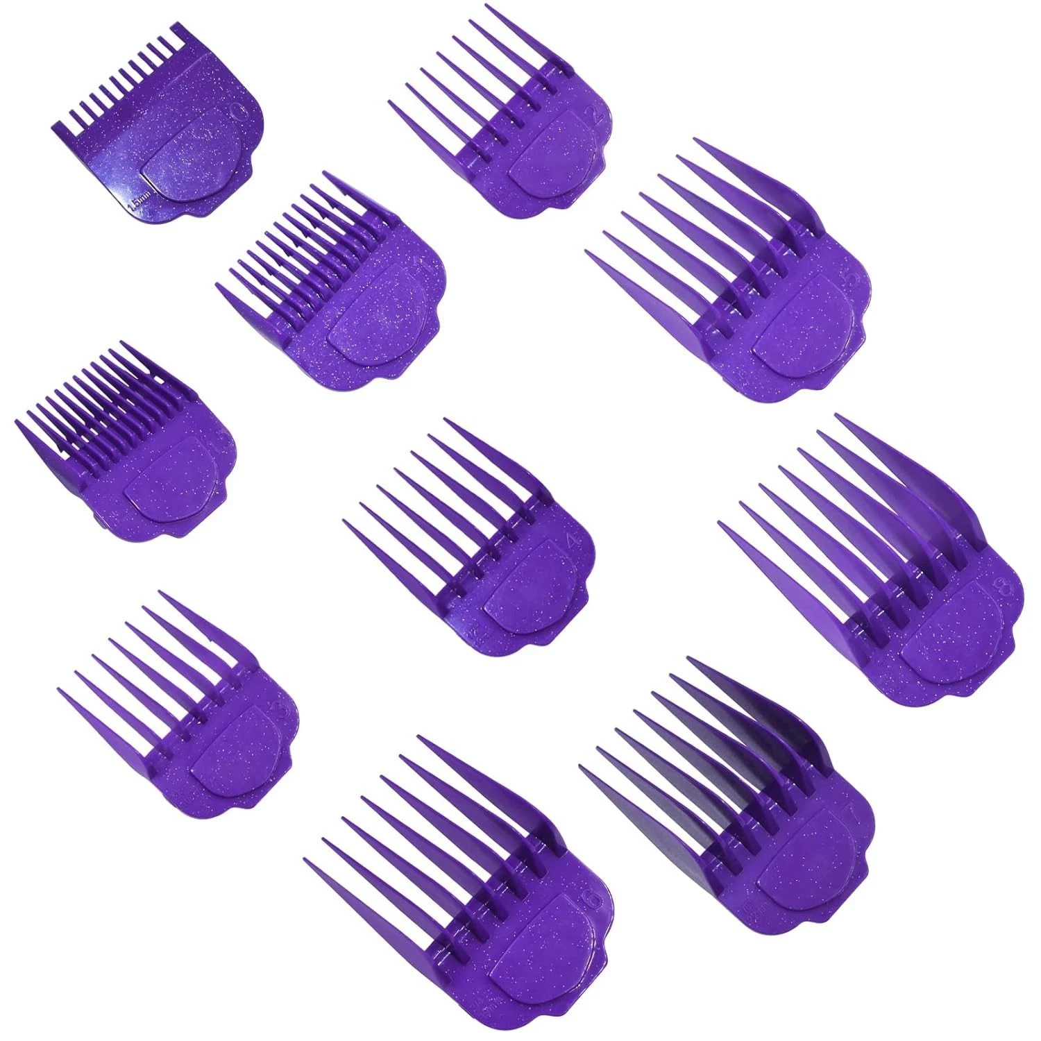 10Pcs Magnetic Clipper Guards Guide Comb for Andis Master Hair Clippers Purple