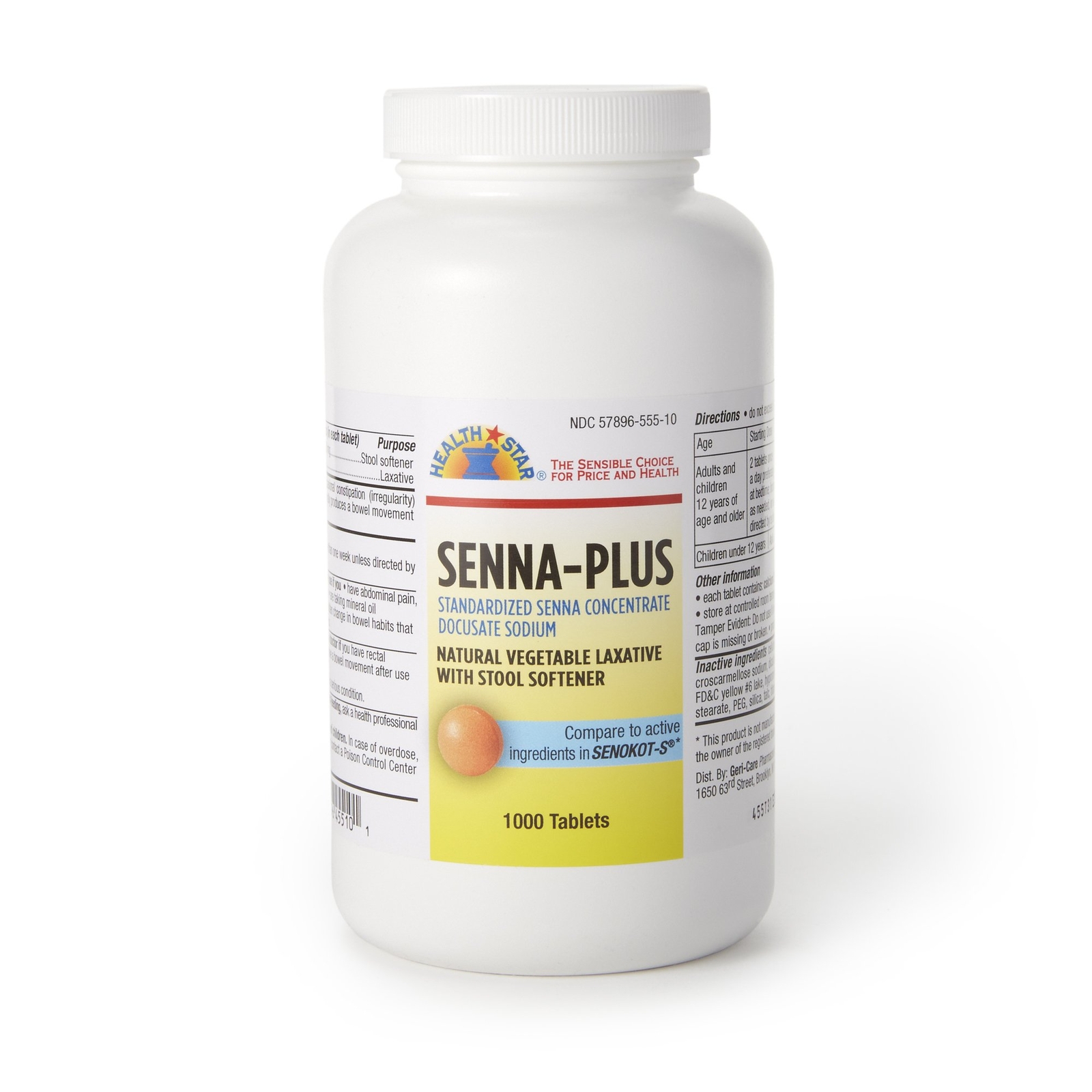 Geri-Care Senna Plus Tablet 455-10-HST 1 Bottle 1000 per Bottle