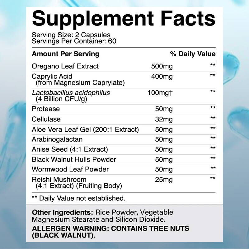 Candida Support Complex – Digestive Enzymes with Probiotics & Oregano Leaf