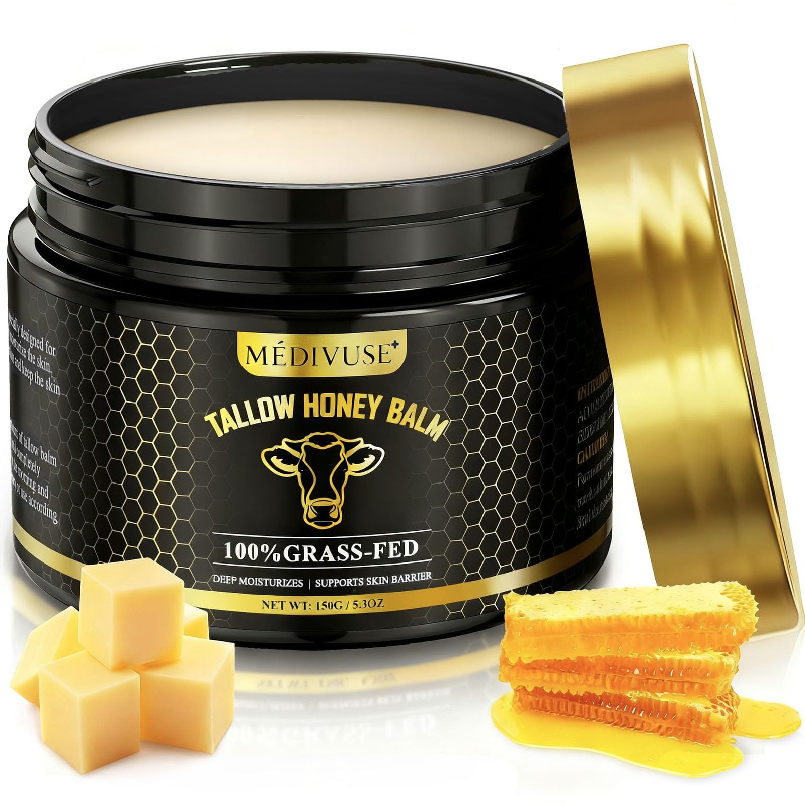 Tallow and Honey Balm – 100% 5.3 Fl Oz (Pack of 1), Beef