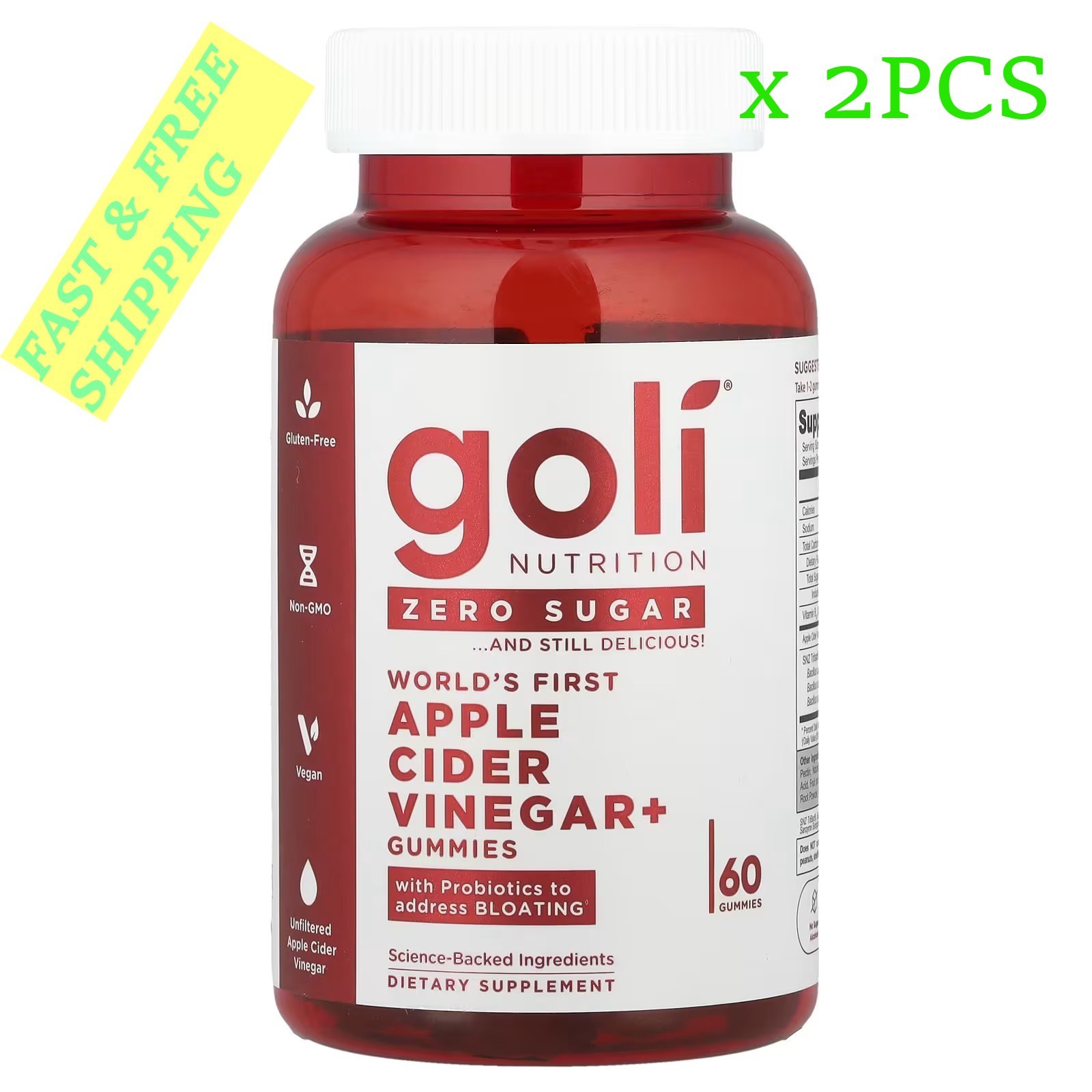 NEW LUXRY Goli Nutrition, World’s First Apple Cider Vinegar+ Gummies , 60Gummies