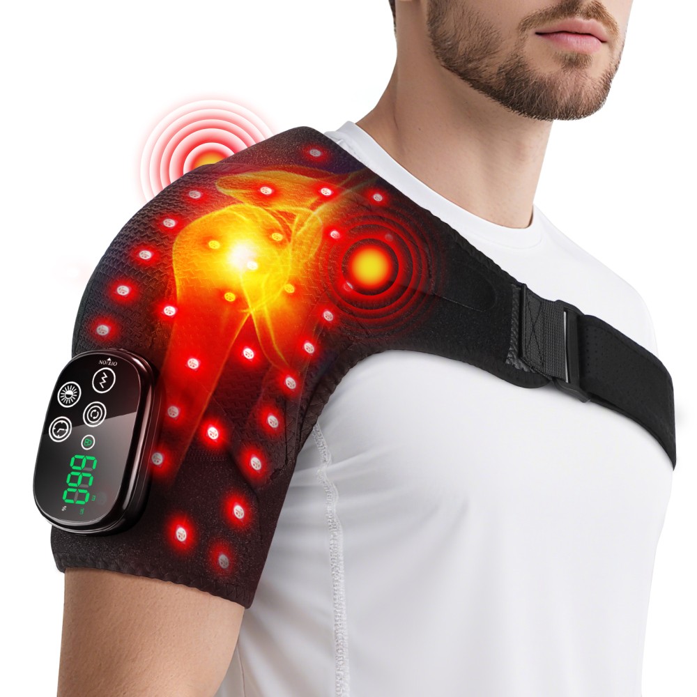 660nm & 850nm Red Light Therapy Shoulder Massager Heated Vibration Pain Relief